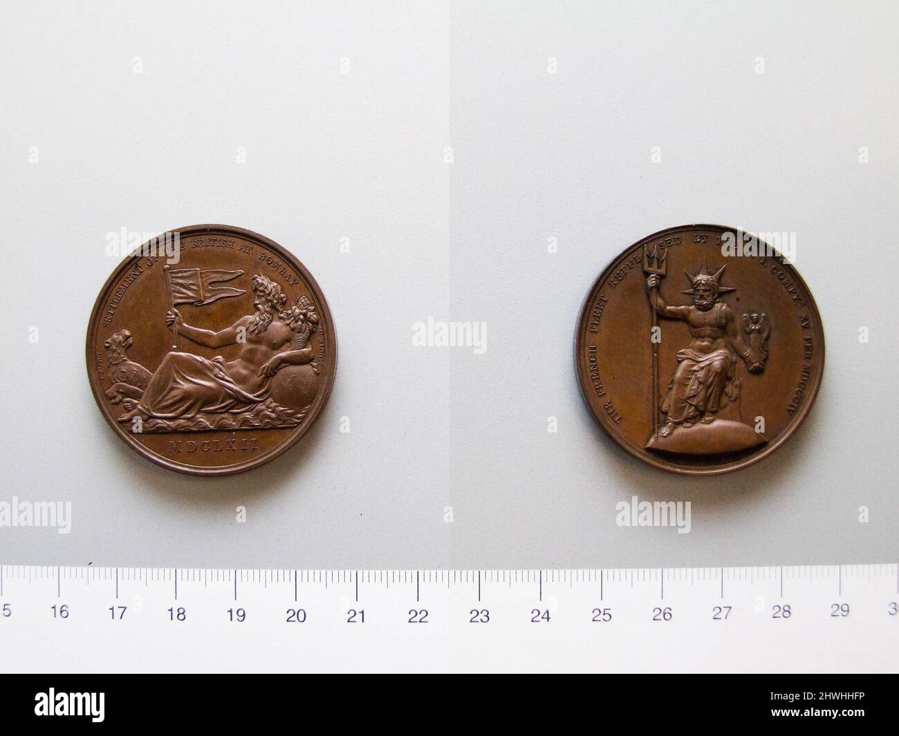 Medaille der East India Company. Herrscher: George III., König von Großbritannien, britisch, 1738–1820, regiert 1760–1820 Künstler: Jean-Pierre Droz, französisch, 1746–1823Honorand: East India Company, britisch Stockfoto