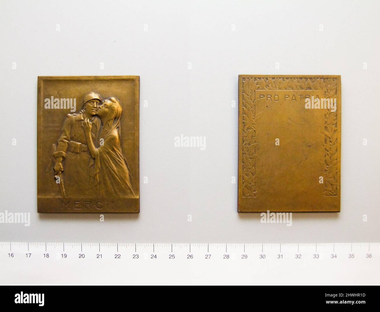 Medaille der französischen Soldaten des Ersten Weltkriegs aus Frankreich. Mint: Paris Künstler: Pierre-Alexandre Morlon, Französisch, 1878–1951 Stockfoto