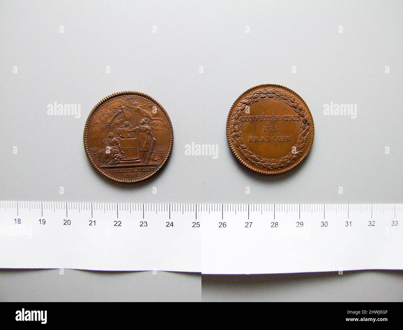 Medaille zum Jahrestag des Juillet 14 in der Fete des Federations. Künstler: Nicolas Marie Gatteaux, Französisch, 1751–1832 Stockfoto