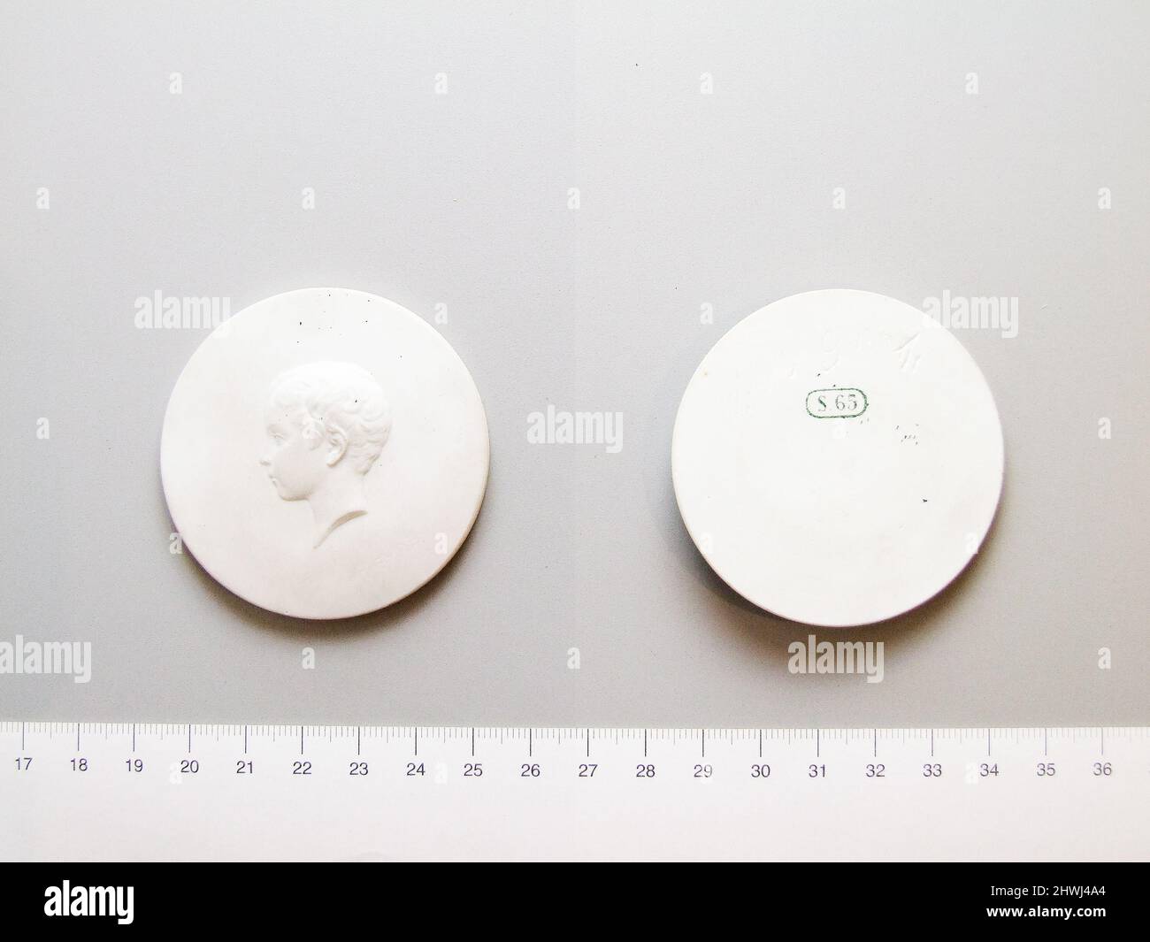 Medaillon von Louis Napoleon, Prinz Imperial. Thema: Prinz Imperial Louis-Napoleon Bonaparte, französisch, 1856–1879 Prägeanstalt: Unbekannt Künstler: J. PeyreHersteller: Nieuwerkerke Stockfoto