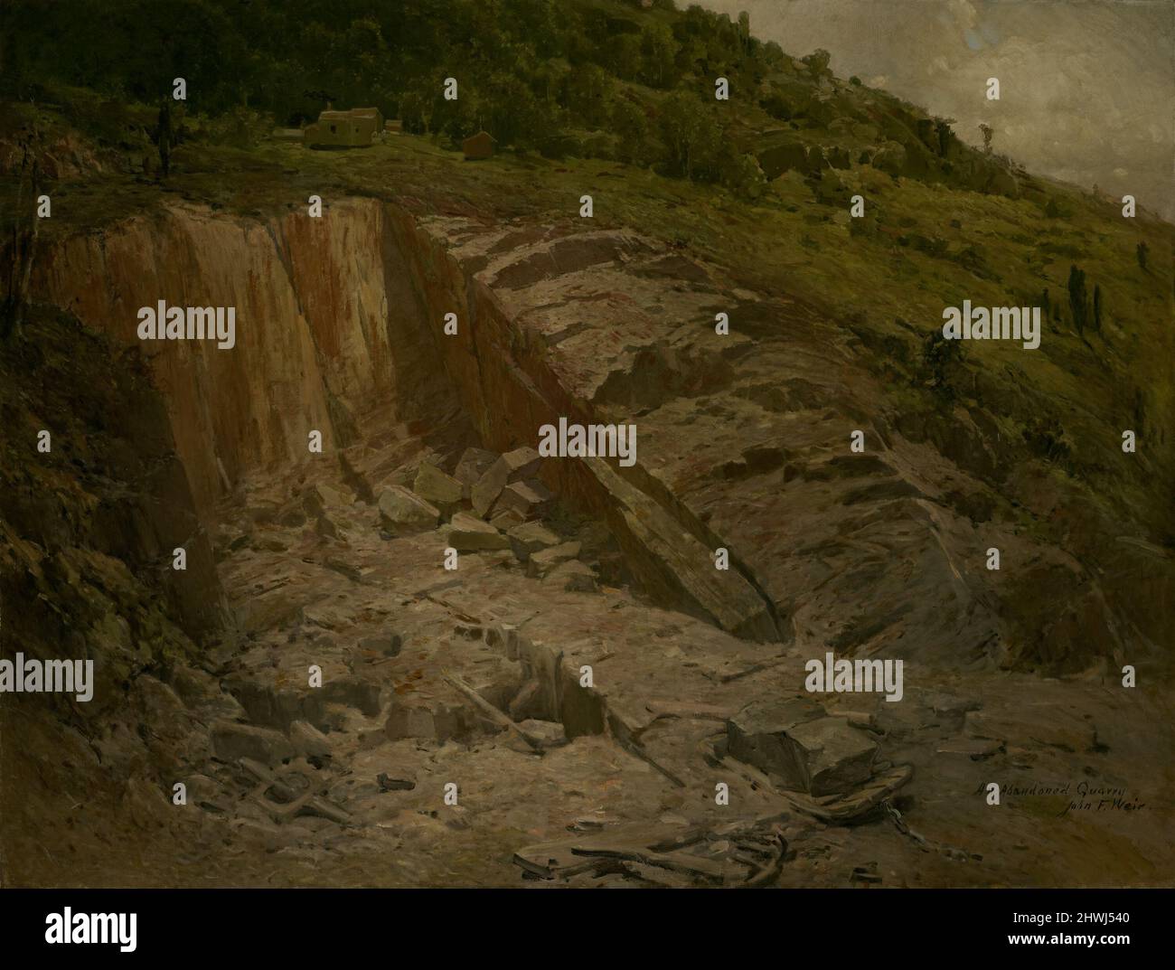 Ein Verlassene Steinbruch. Künstler: John Ferguson Weir, Amerikaner, 1841–1926, M.A. (HON.) 1871 Stockfoto
