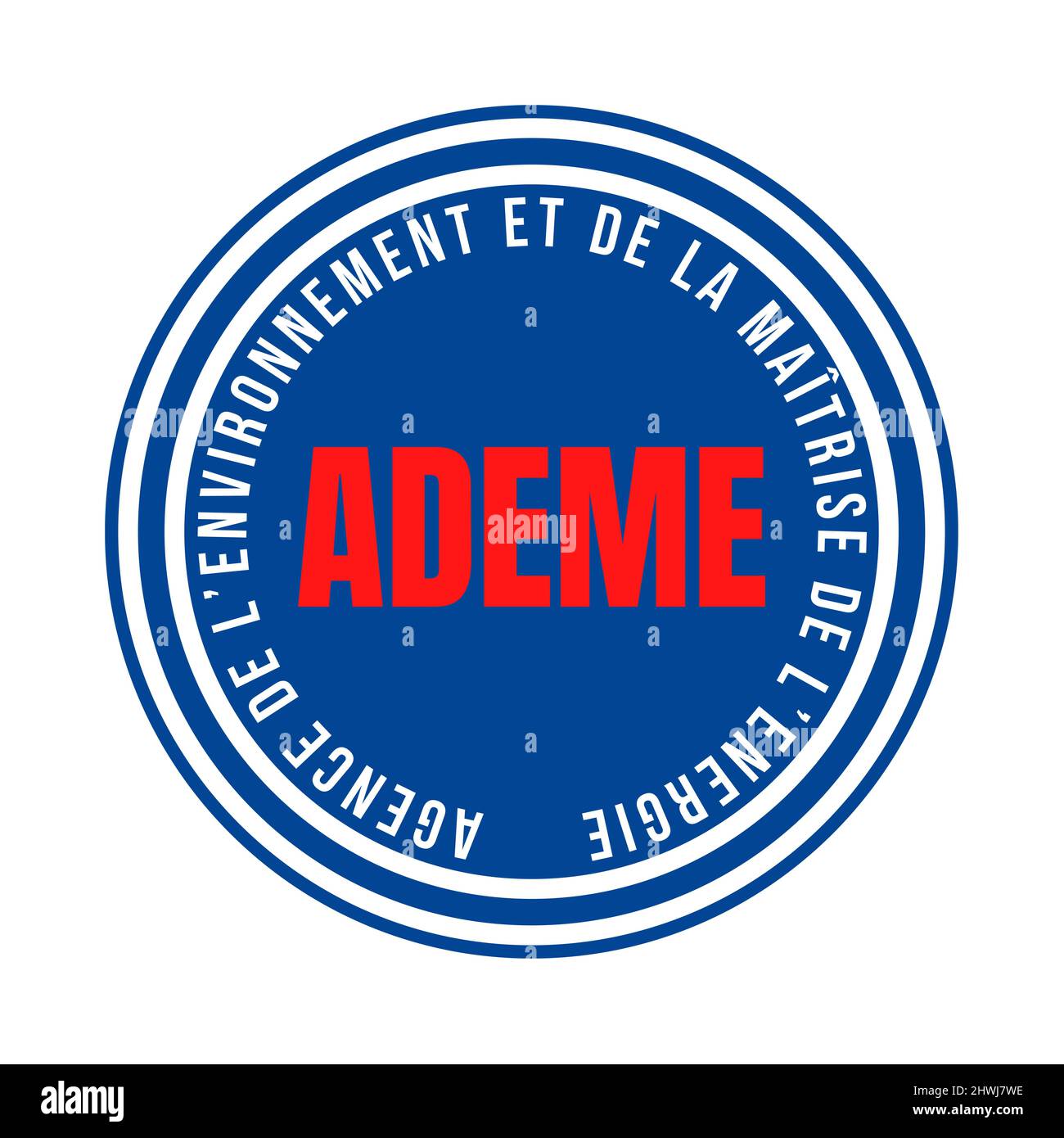 ADEME Umwelt- und Energiemanagementagentur Symbol in Frankreich genannt agence de l'environnement et de la maitrise de l'energie in französischer Sprache Stockfoto