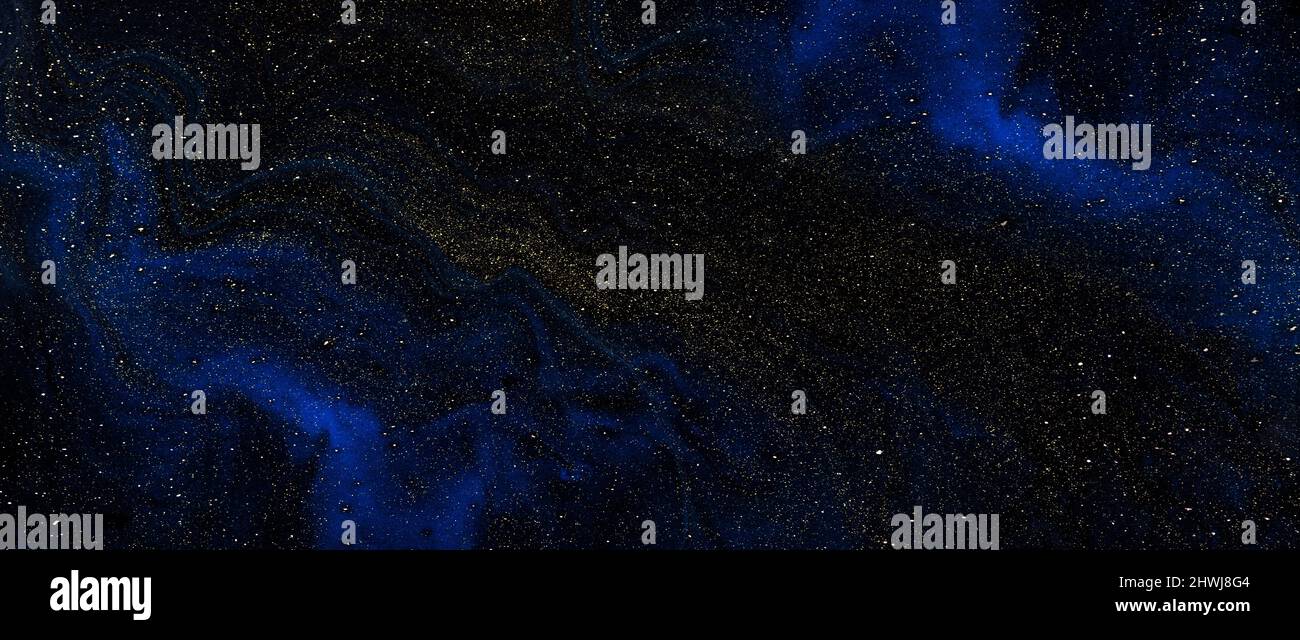 Blauer Marmor Wirbel Hintergrund abstrakt fließende Textur experimentelle Kunst Stockfoto