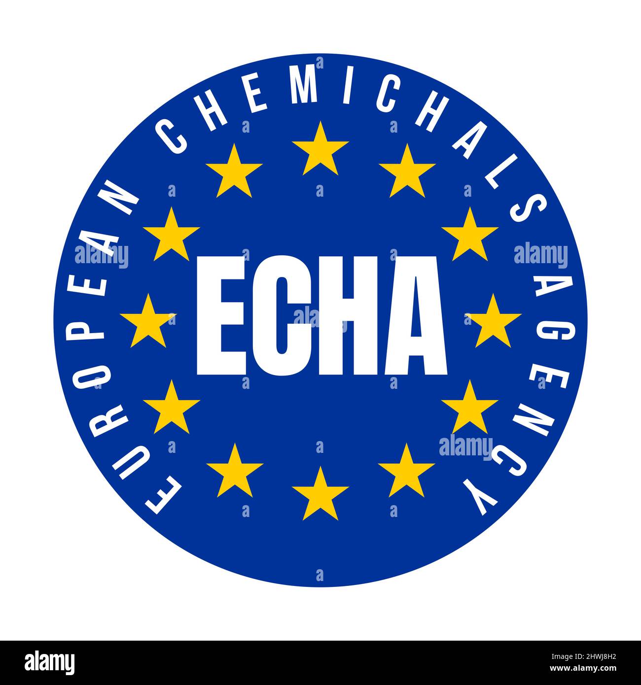 Symbol der Europäischen Chemikalienagentur ECHA Stockfoto