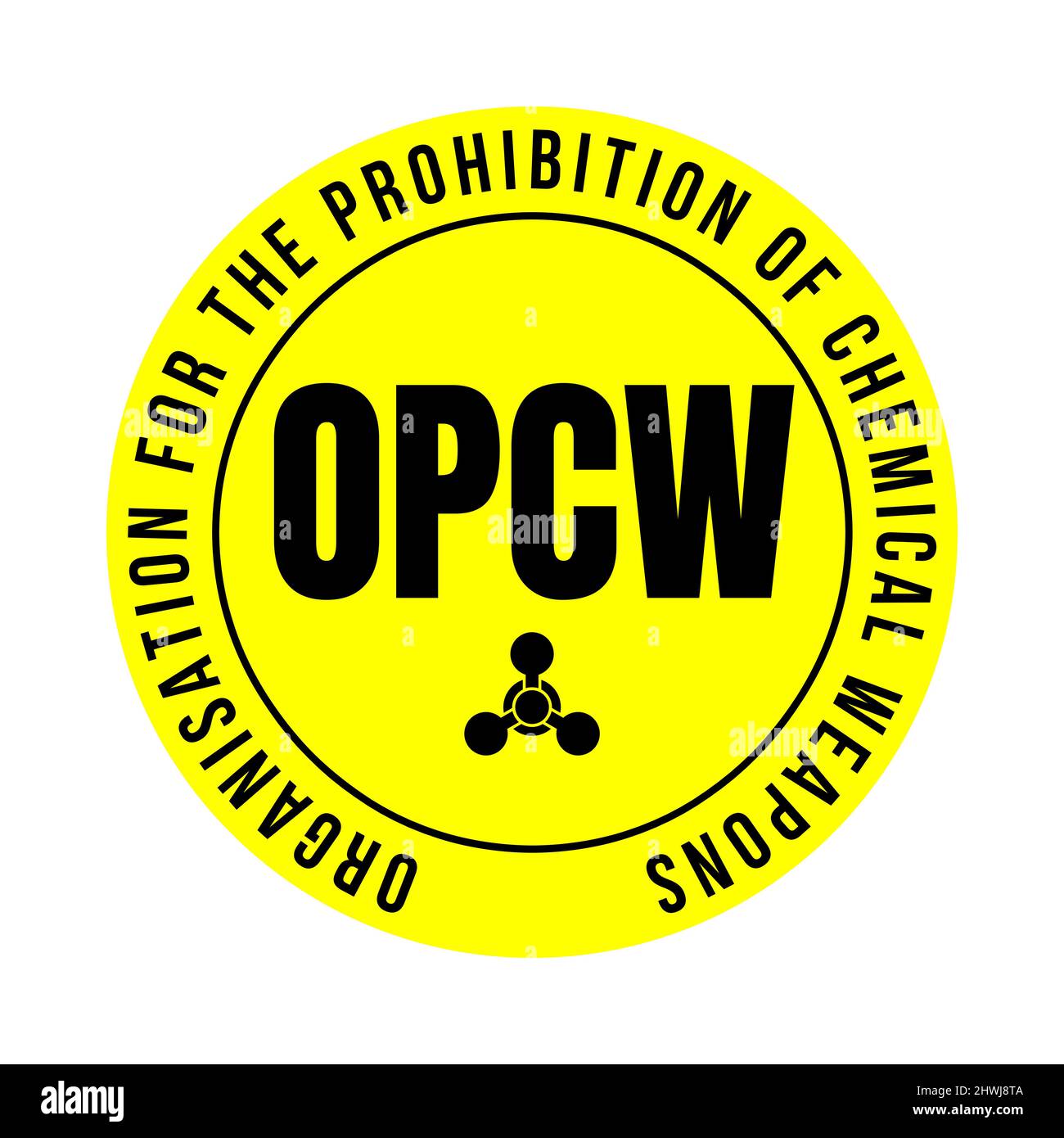 OPCW Organisation für das Verbot chemischer Waffen Symbol Stockfoto