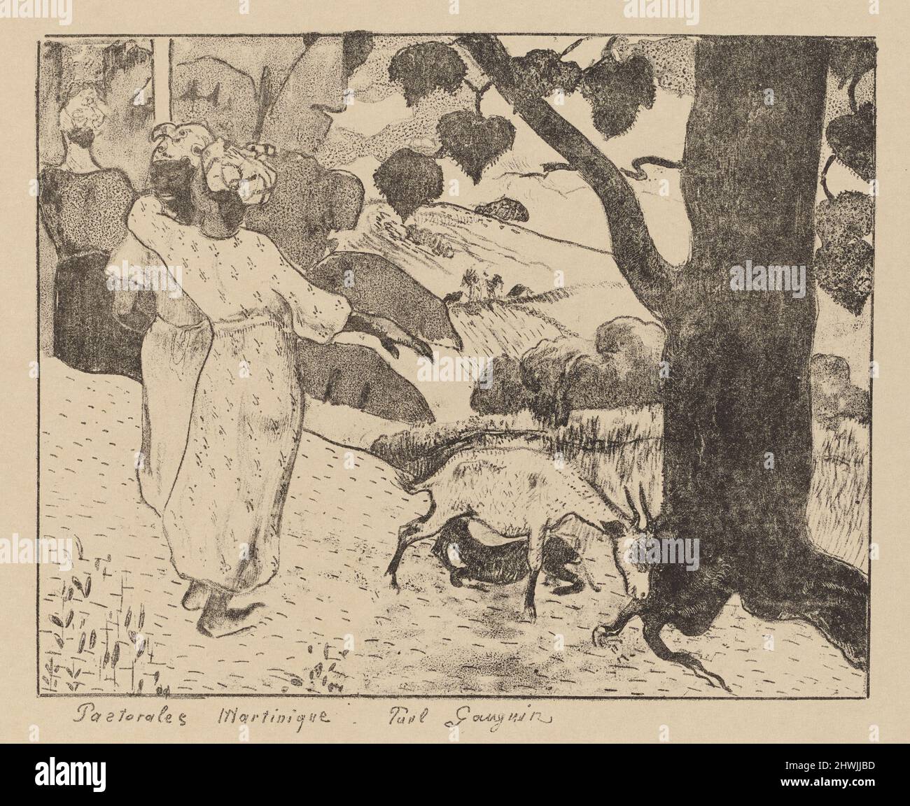 Pastorales Martiniques. Künstler: Paul Gauguin, Französisch, 1848–1903 Stockfoto