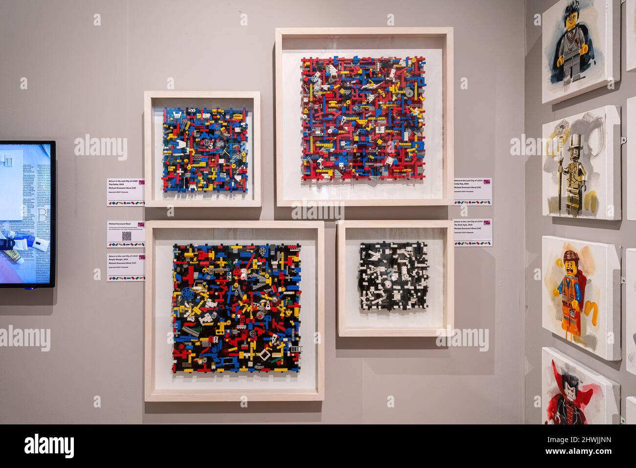 Ausstellung im Willis Museum & Sainsbury Gallery, Basingstoke, Hampshire, England, Großbritannien. Temporäre Ausstellung von Lego-Kunstwerken von Brick by Brick, 2022 Stockfoto