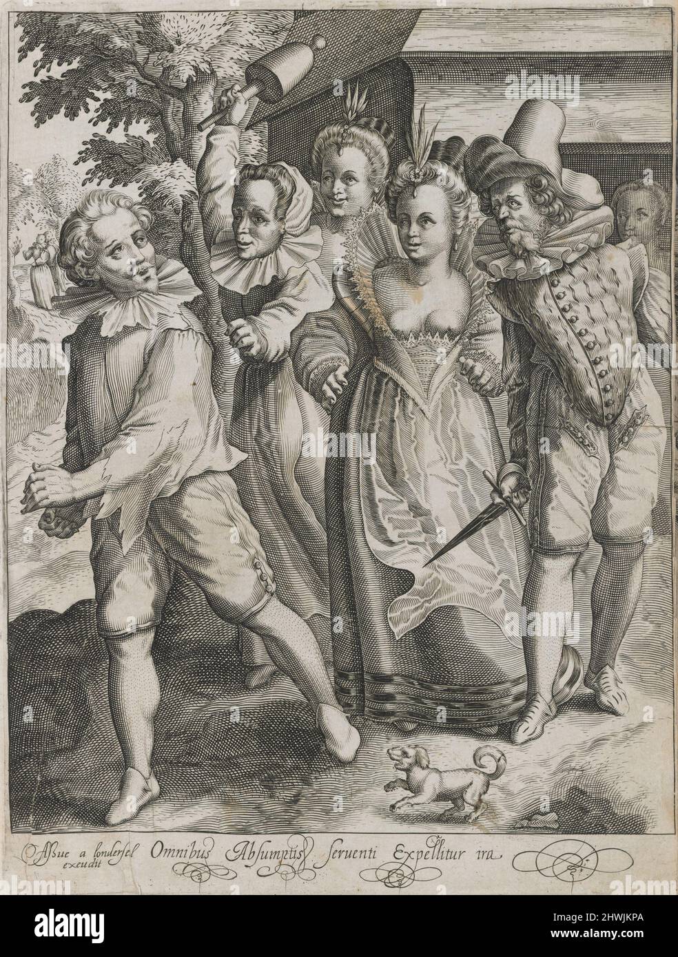 Die Geschichte des verlorenen Sohnes, aus einer Serie von 6 Drucken. Künstler: Nicolaes de Bruyn, Flämisch, 1571–1656Publisher: Ahasuerus van Londerseel, Niederländisch, 1572–1635 Stockfoto