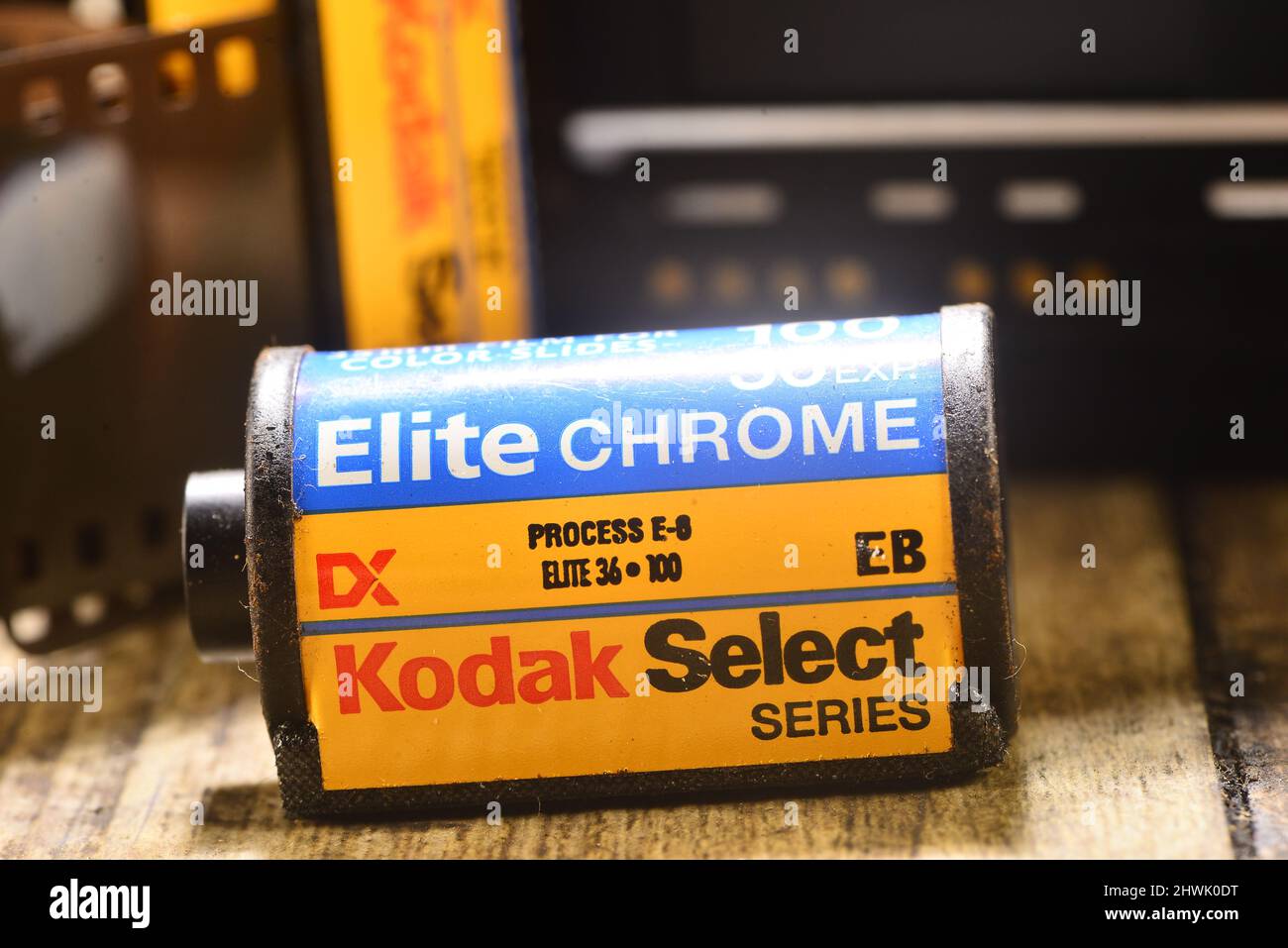 Kodak Elite Chrome Film, Ära der analogen Fotografie Stockfoto