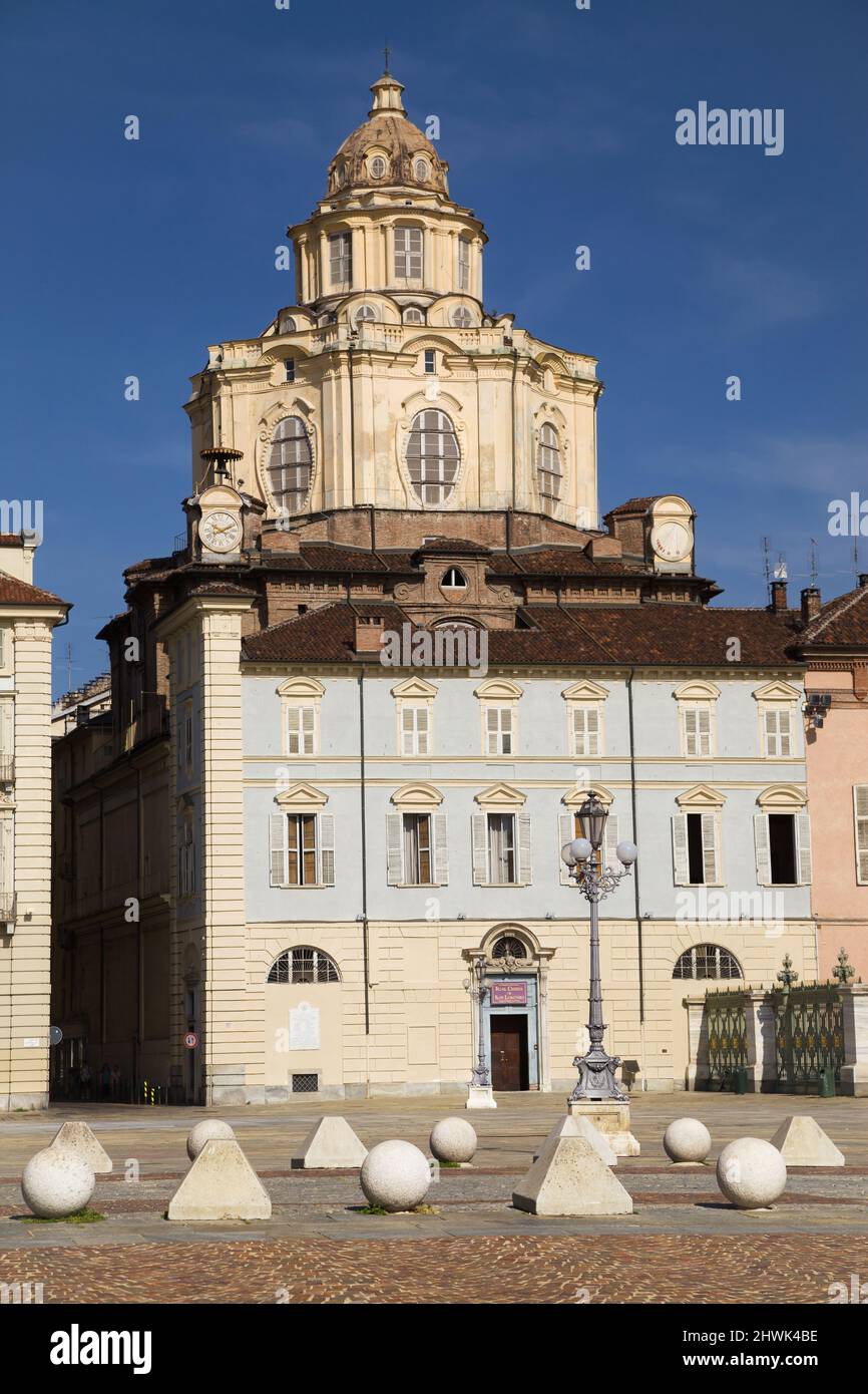 Königliche Kirche des heiligen Laurentius in Turin, Italien. Stockfoto