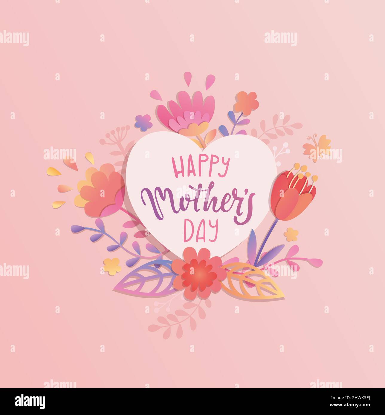 Happy Mother Day 2022 Grußkarte, Flyer, Banner. Stock Vektor