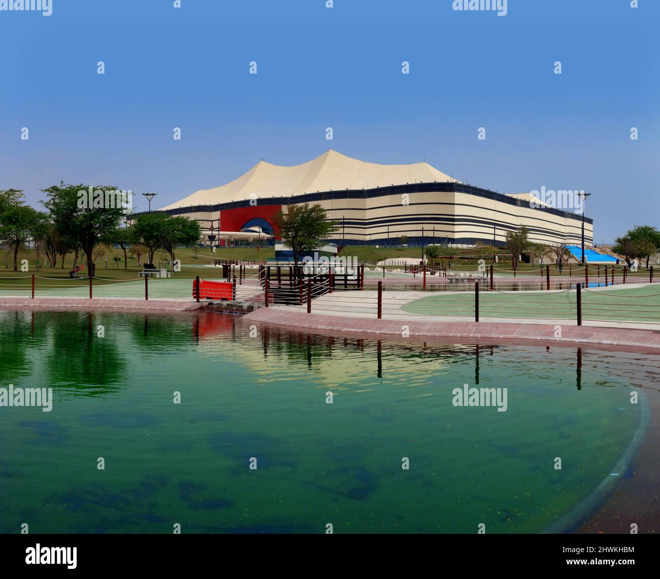 Al Bayt Stedium das Stadion wird das Eröffnungsspiel der FIFA Fußball-Weltmeisterschaft 2022 und die Spiele bis zum Halbfinale KATAR 06-03-2022 Stockfoto