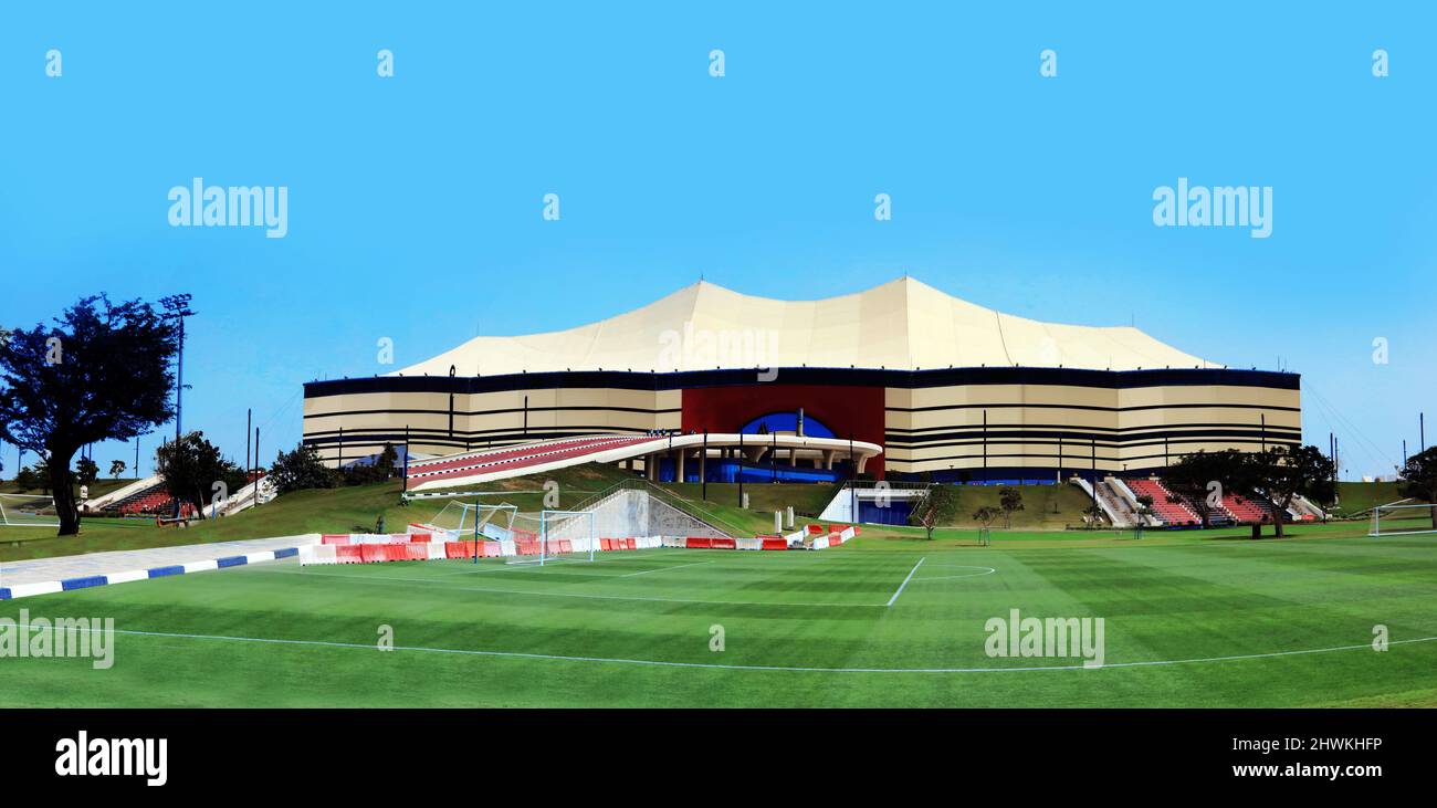 Al Bayt Stedium das Stadion wird das Eröffnungsspiel der FIFA Fußball-Weltmeisterschaft 2022 und die Spiele bis zum Halbfinale KATAR 06-03-2022 Stockfoto