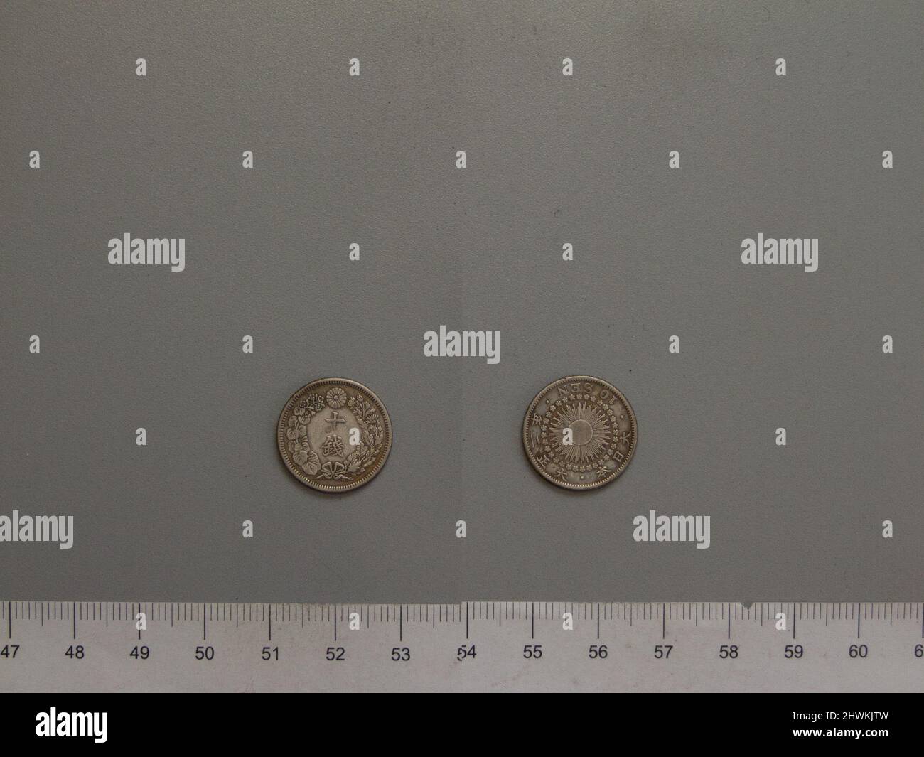 10 Sen von Yoshihito Taisho aus Unbekannt . Herrscher: Taish?, Kaiser von Japan, 1879–1926 Künstler: Unbekannt Stockfoto