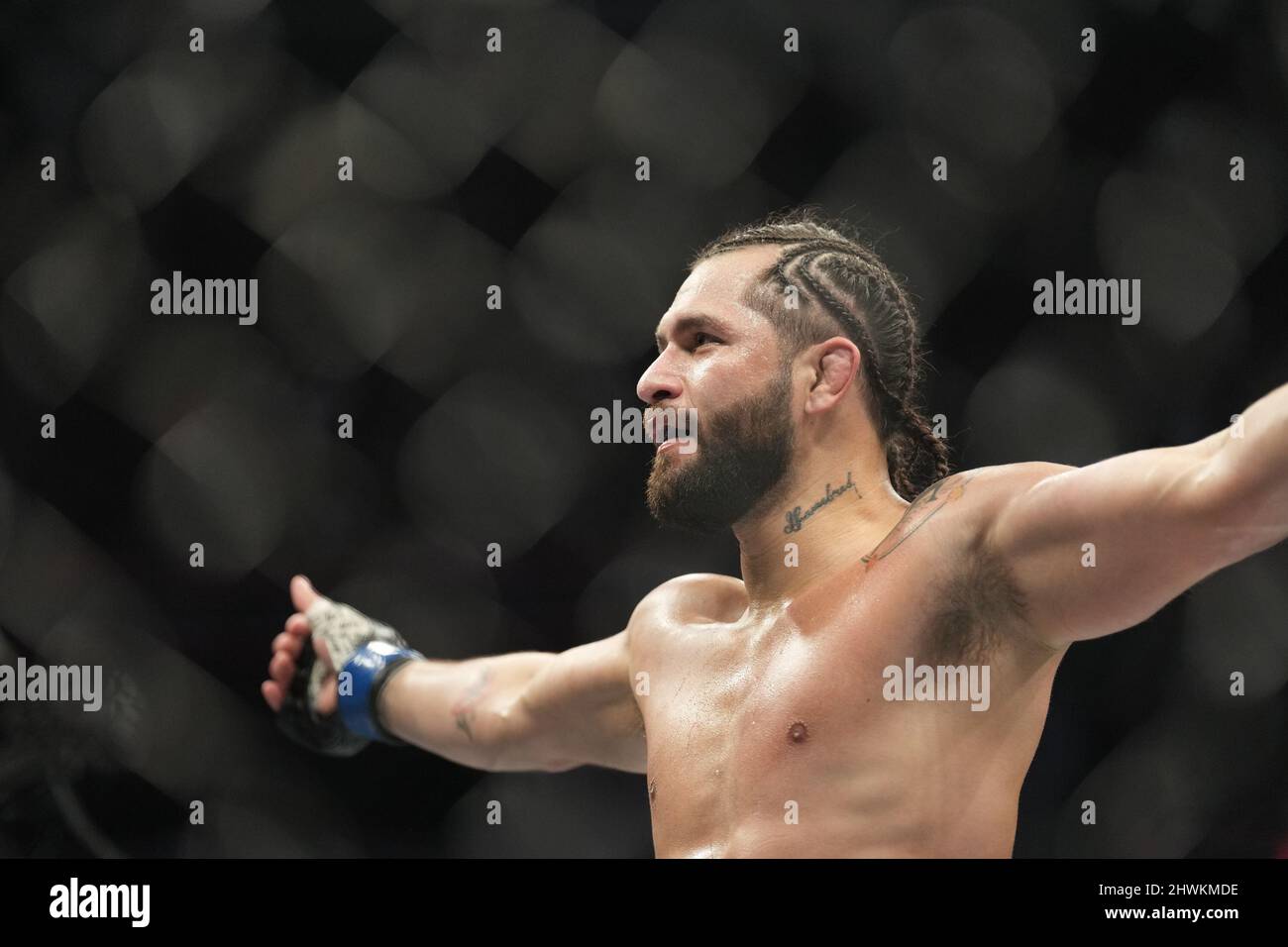 Las Vegas, Nevada, USA. 05. März 2022. Jorge Masvidal in der T-Mobile Arena für UFC 272: Covington vs Masvidal am 5. März 2022 in Las Vegas, NV, USA. (Bild: © Louis Grasse/PX Imagens via ZUMA Press Wire) Bild: ZUMA Press, Inc./Alamy Live News Stockfoto