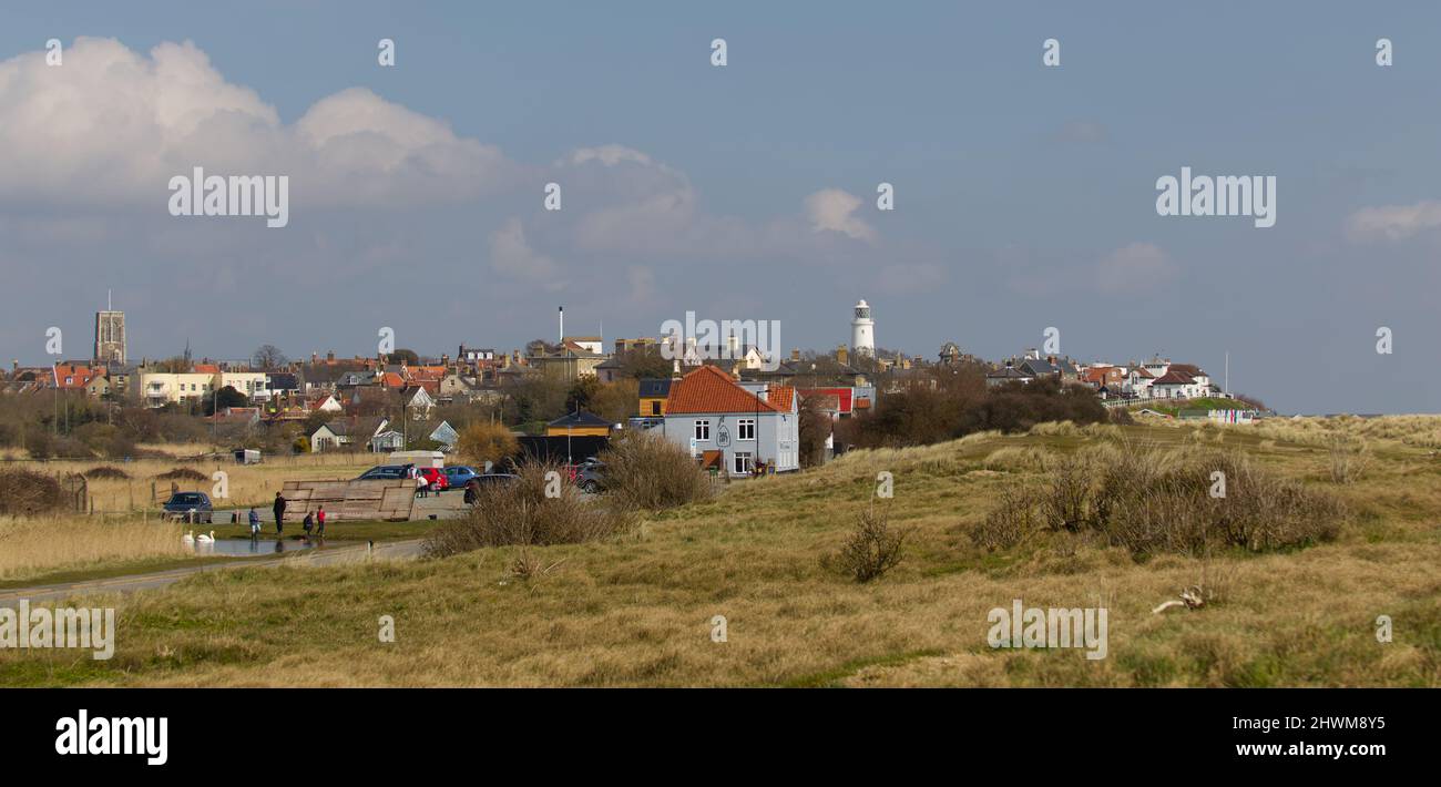 Blick auf Southwold in Suffolk, Urlaubsziel am Meer Stockfoto