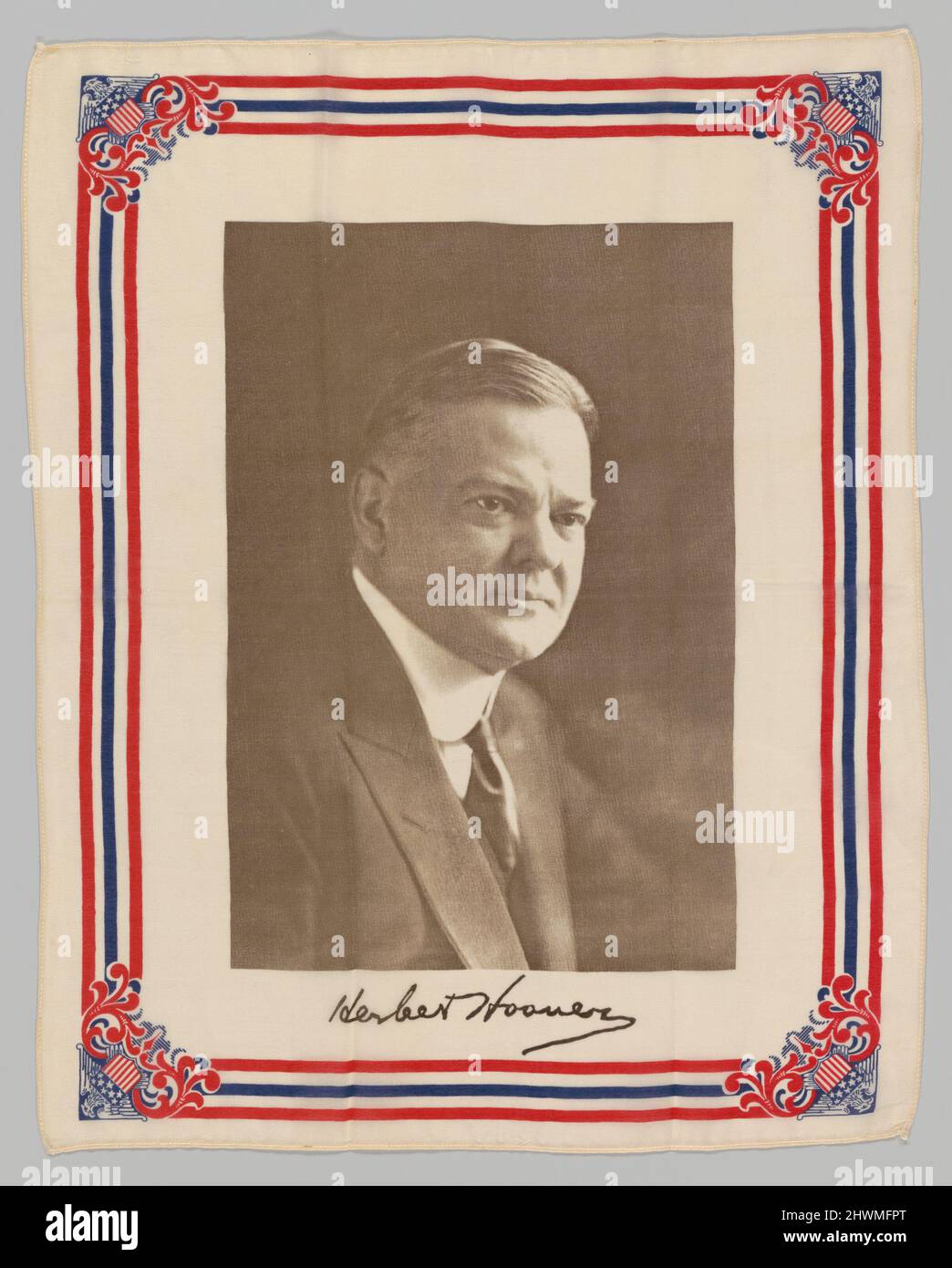 Herbert Hoover Taschentuch. Betrifft: Herbert Clark Hoover, Amerikaner, 1874–1964 Stockfoto