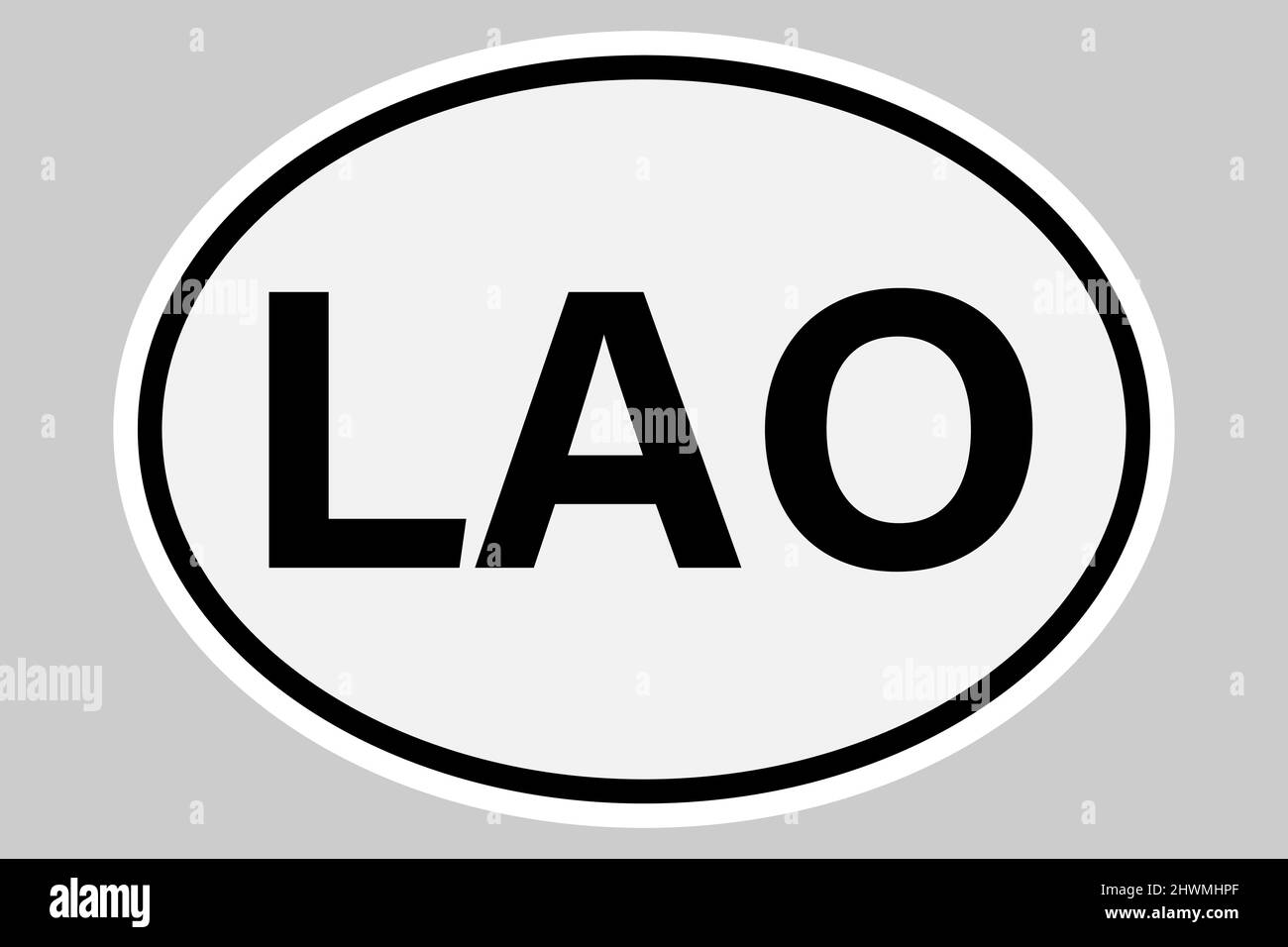 Laos International Vehicle Registration Code Stock Vektor