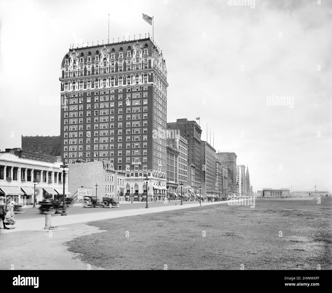 Blackstone Hotel, South Michigan Avenue, Chicago, Illinois, USA, Detroit Publishing Company, 1910er Stockfoto