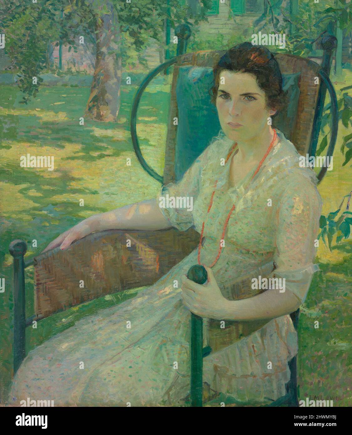 Im Obstgarten. Künstlerin: Josephine Miles Lewis, Amerikanerin, 1865–1959, Abschlusszeugnis der Kunstschule, 1887, B.F.A. 1891 Thema: Molly Dougherty Stockfoto