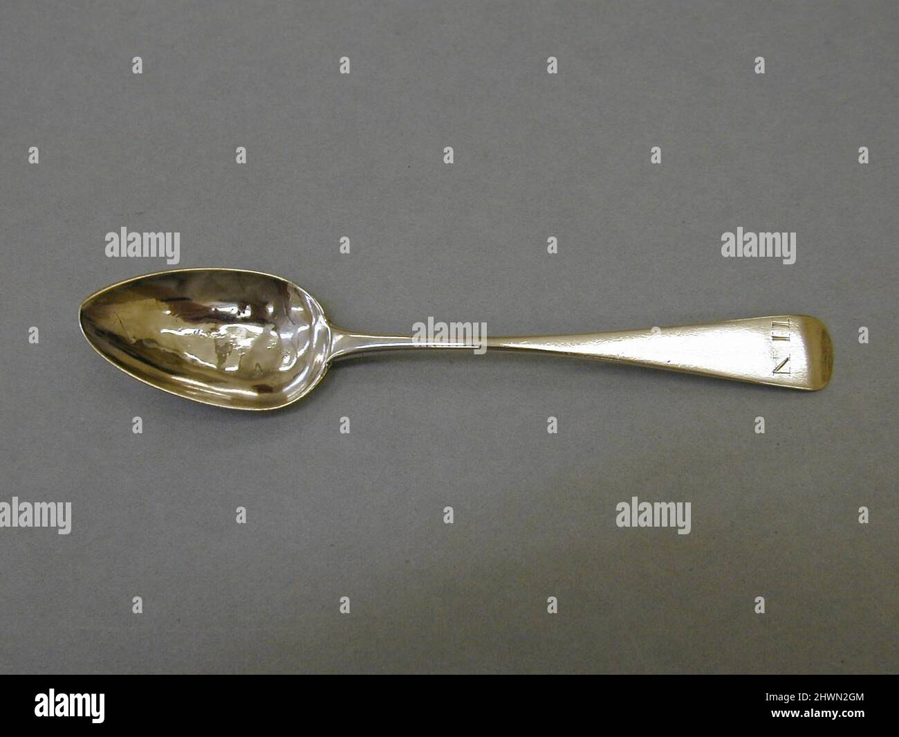 Teelöffel. Hersteller: James ward, Amerikaner, 1768–1856Maker: David Cox, Brite, 1783–1859 Stockfoto