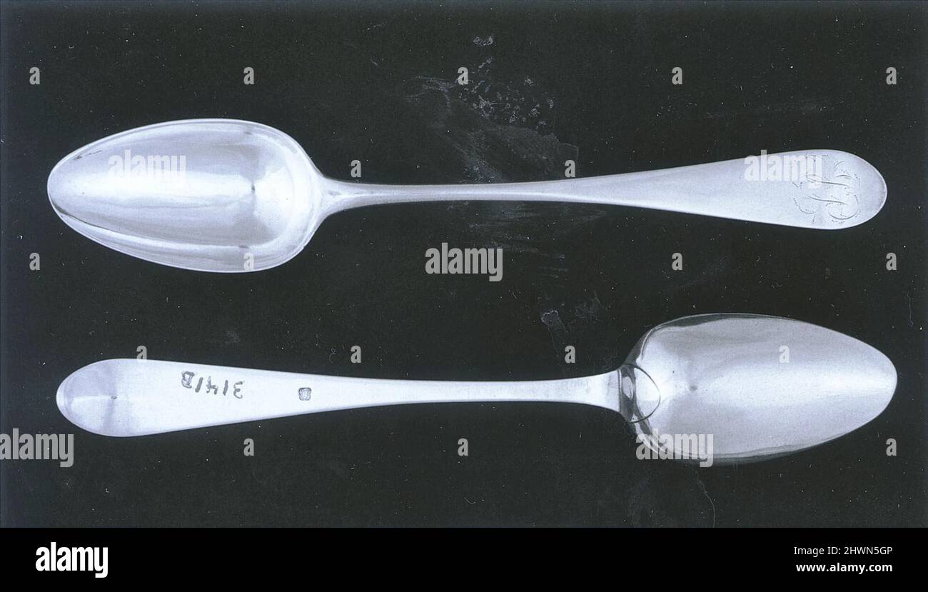 Fünf Esslöffel. Hersteller: John Bedford, Amerikaner, 1757–1834 Stockfoto
