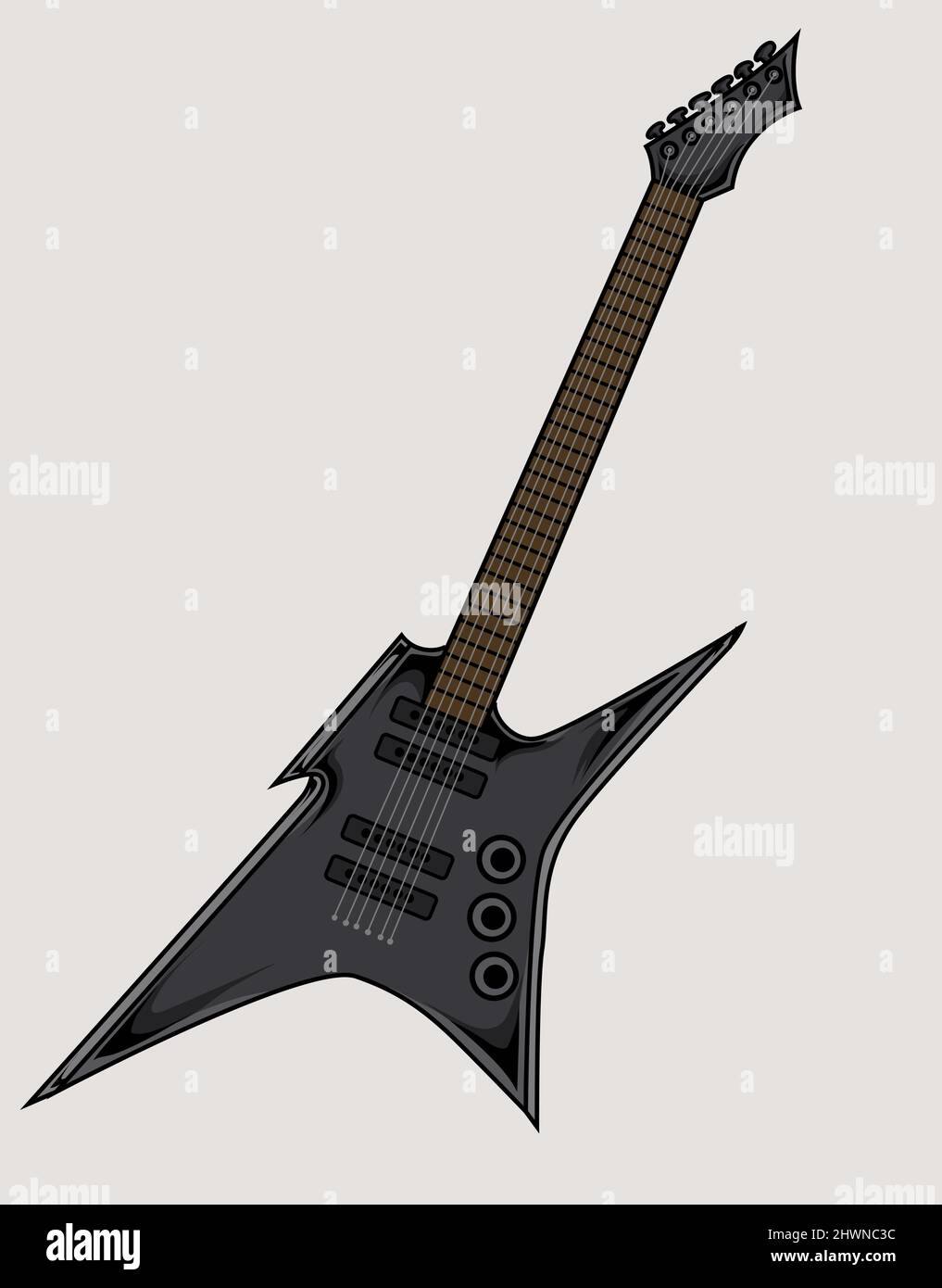 Illustration Vektor E-Gitarre auf weißem Hintergrund Stock Vektor