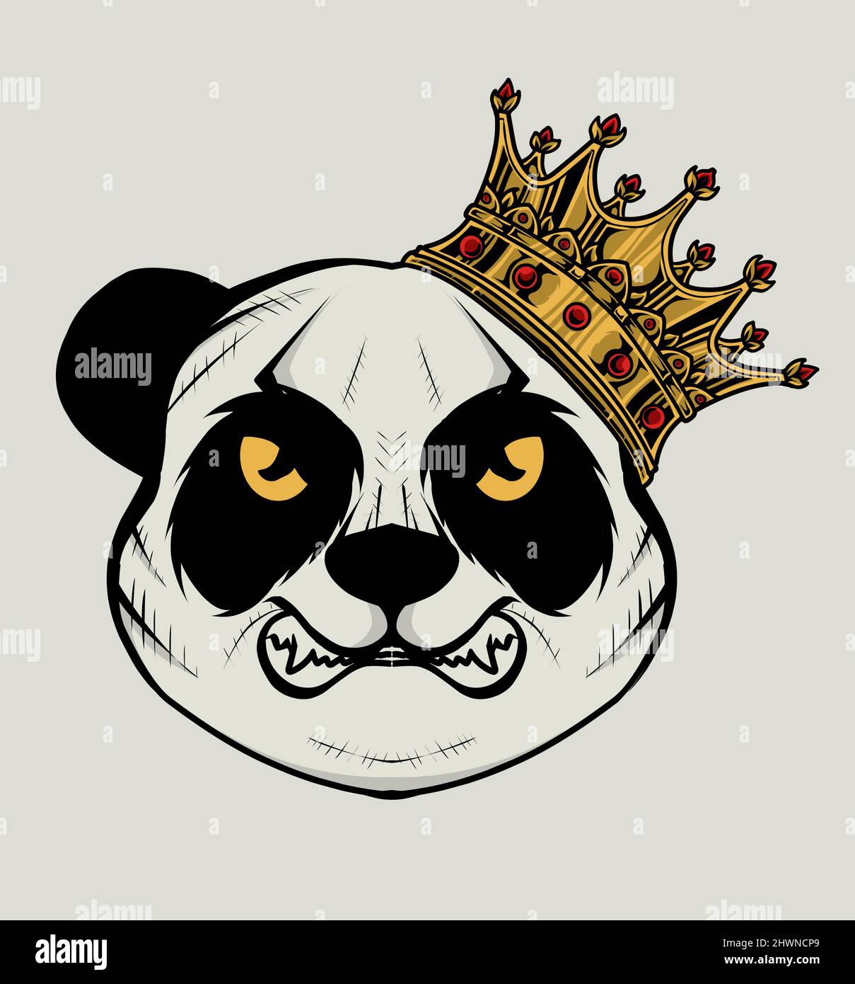 Illustration Vektor Panda King Kopf Stock Vektor