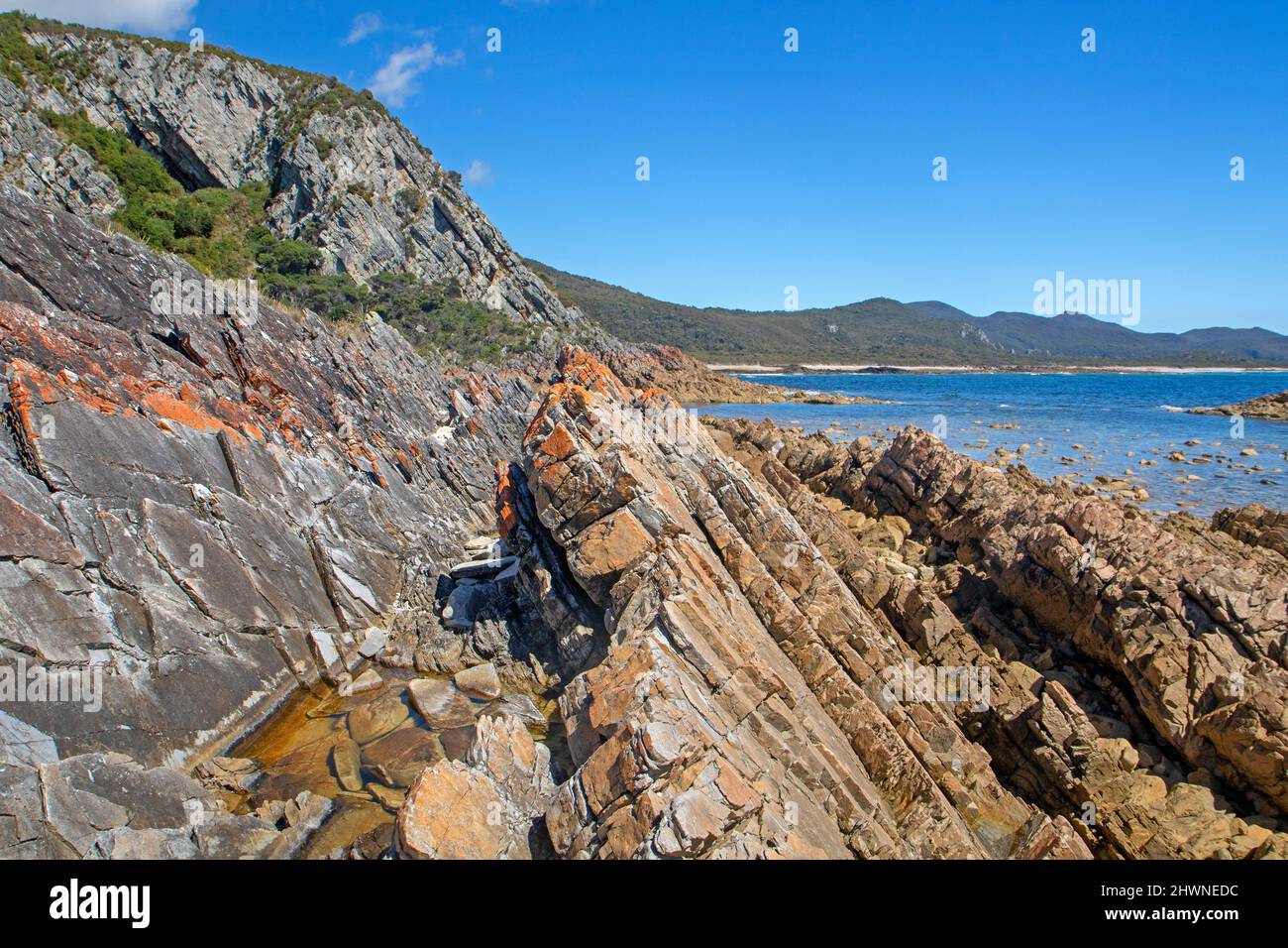 Küste im Rocky Cape National Park Stockfoto