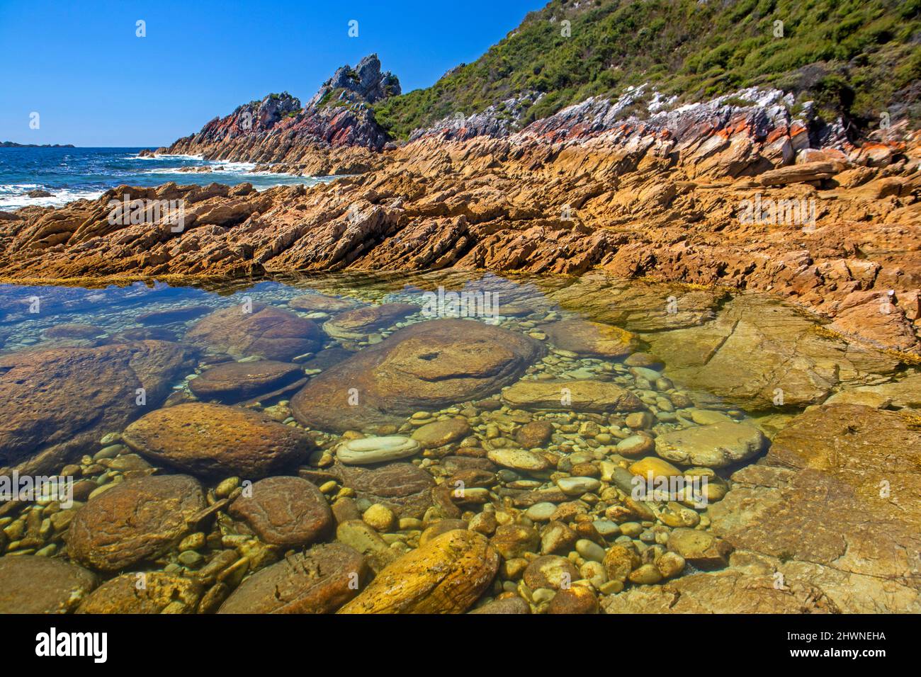 Küste im Rocky Cape National Park Stockfoto