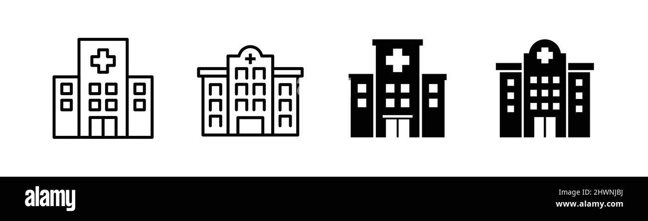 Hospital Icon Design-Element geeignet für Website, Print-Design oder App Stock Vektor