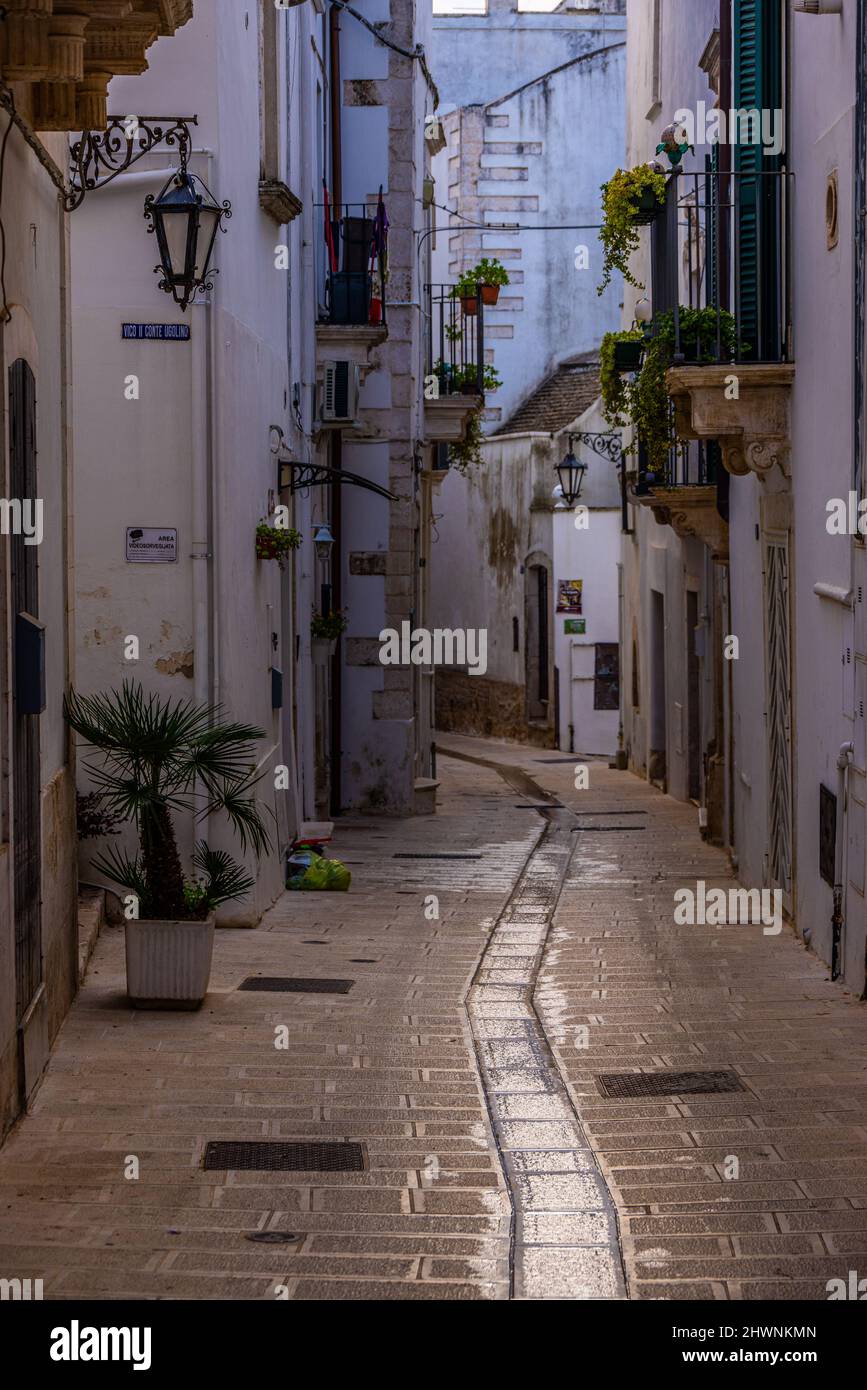 Historisches Stadtzentrum von Martina Franca in Italien Stockfoto