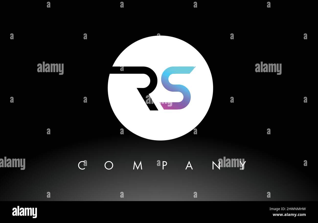 RS-Logo. Letter Design Vektor mit lila und schwarzen Farben. Stock Vektor