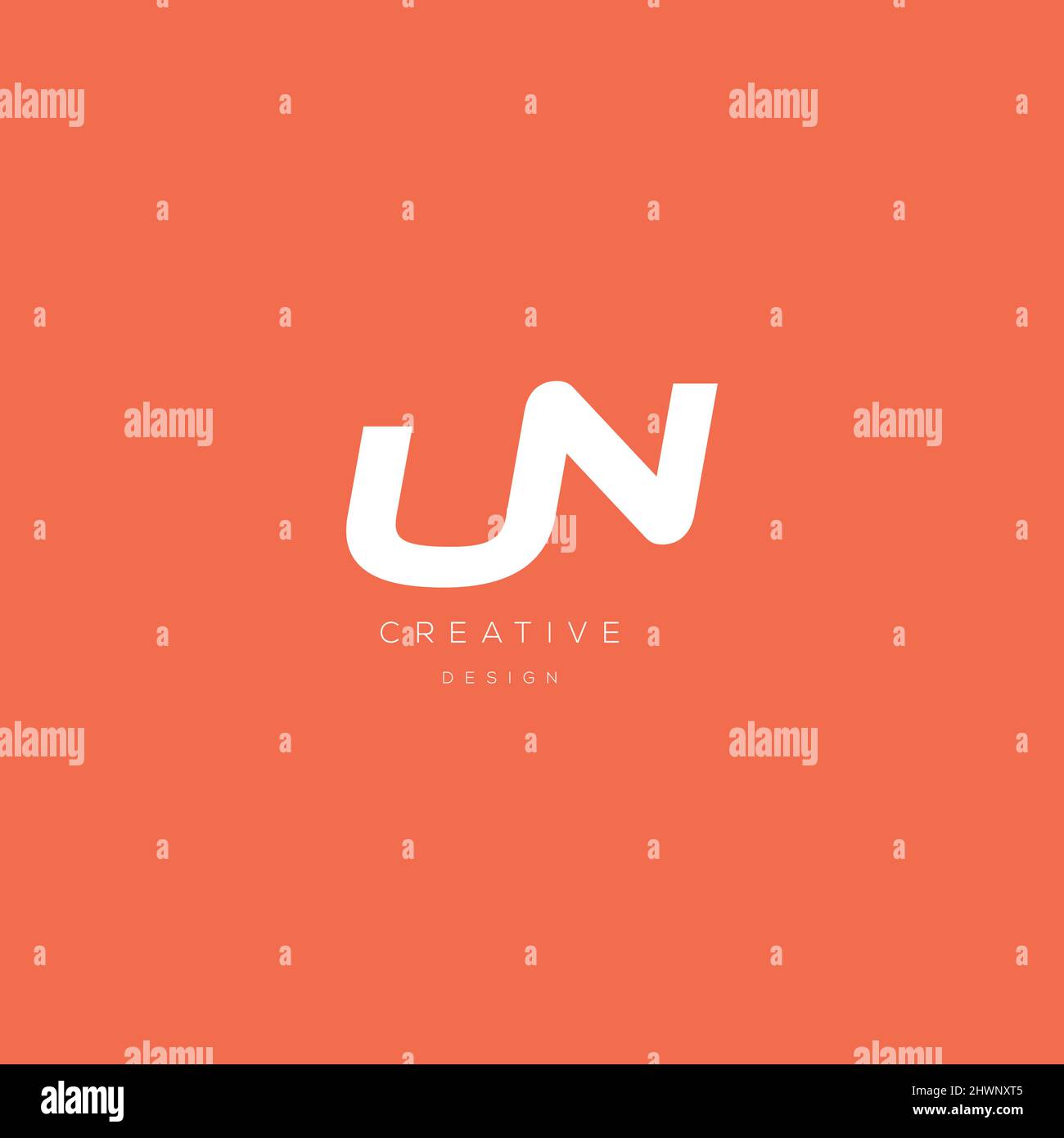 UN Logo Buchstabe modernes Design Stock Vektor