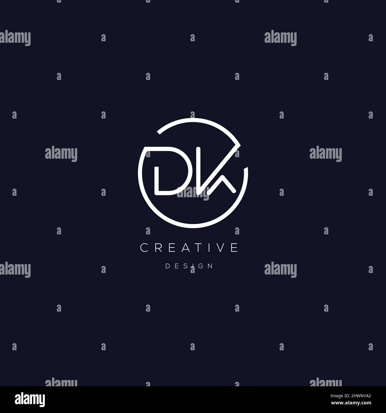 DK Logo Buchstabe modernes Design Stock Vektor