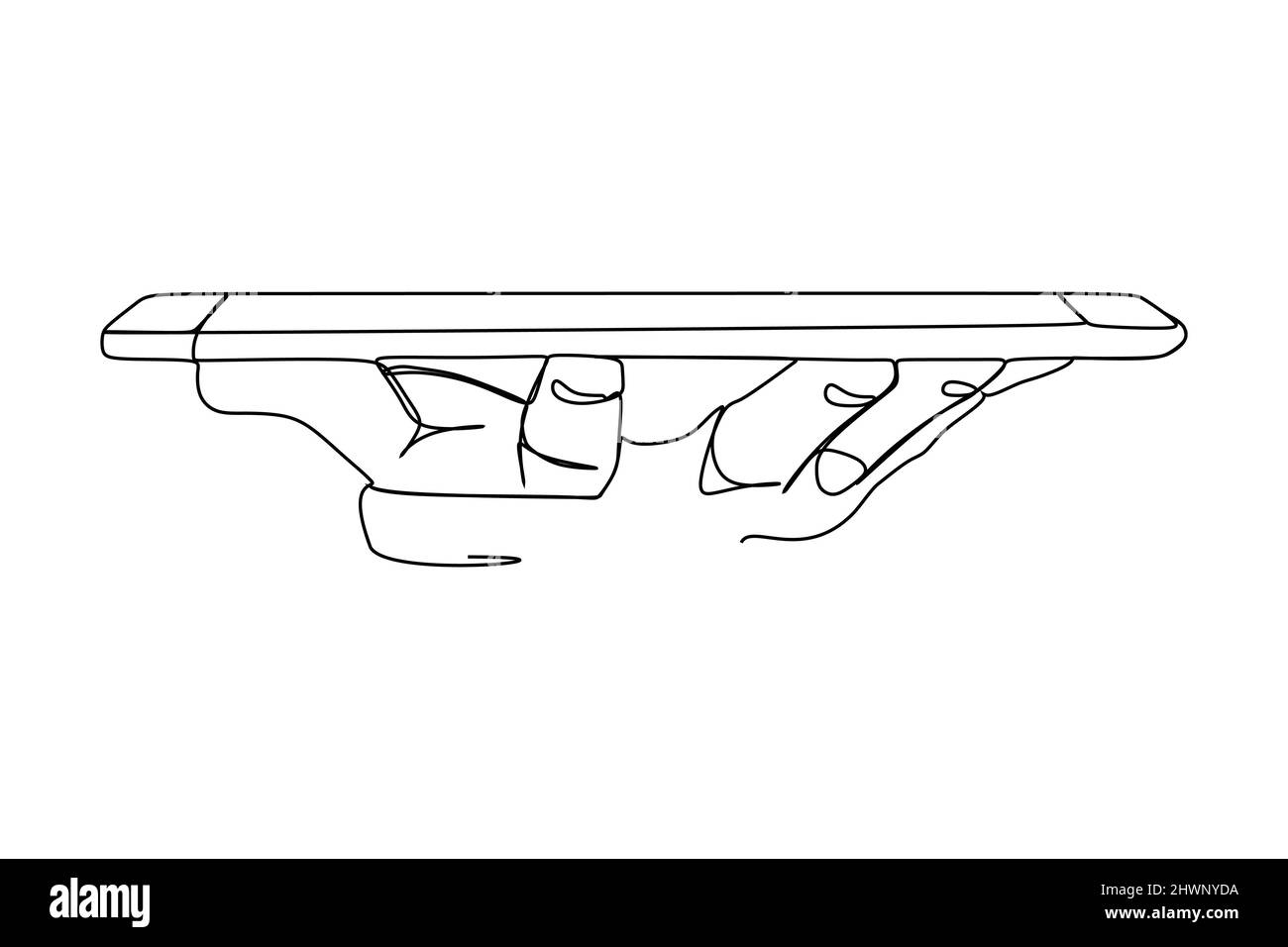 Eine einzelne, durchgehende Linienzeichnung des Hand-Holding-Telefons oder Smartphones. Modernes, schlichtes Liniendesign. Vektor Illustration Minimalismus Design smart mobile Stock Vektor