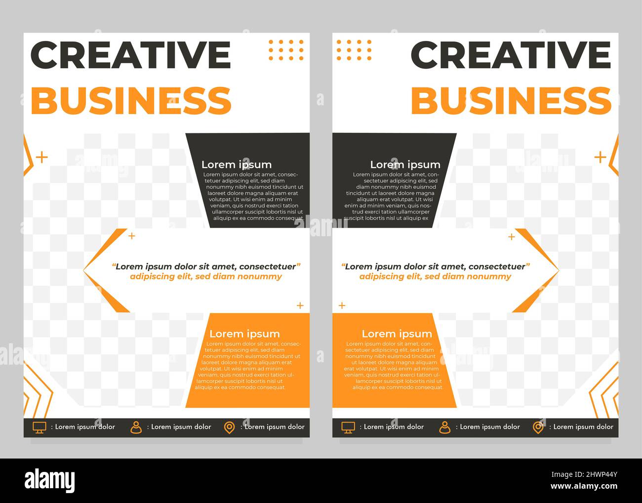 Design der kreativen Business Flyer-Vorlage für die Sammlung Stockfoto