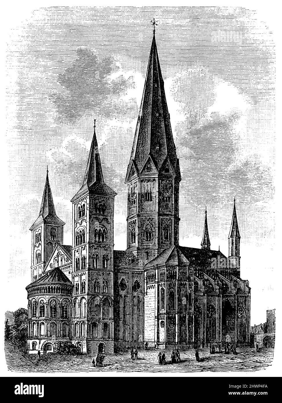 Münster in Bonn, , (Enzyklopädie, 1893), Münster zu Bonn, Cathédrale de Bonn Stockfoto