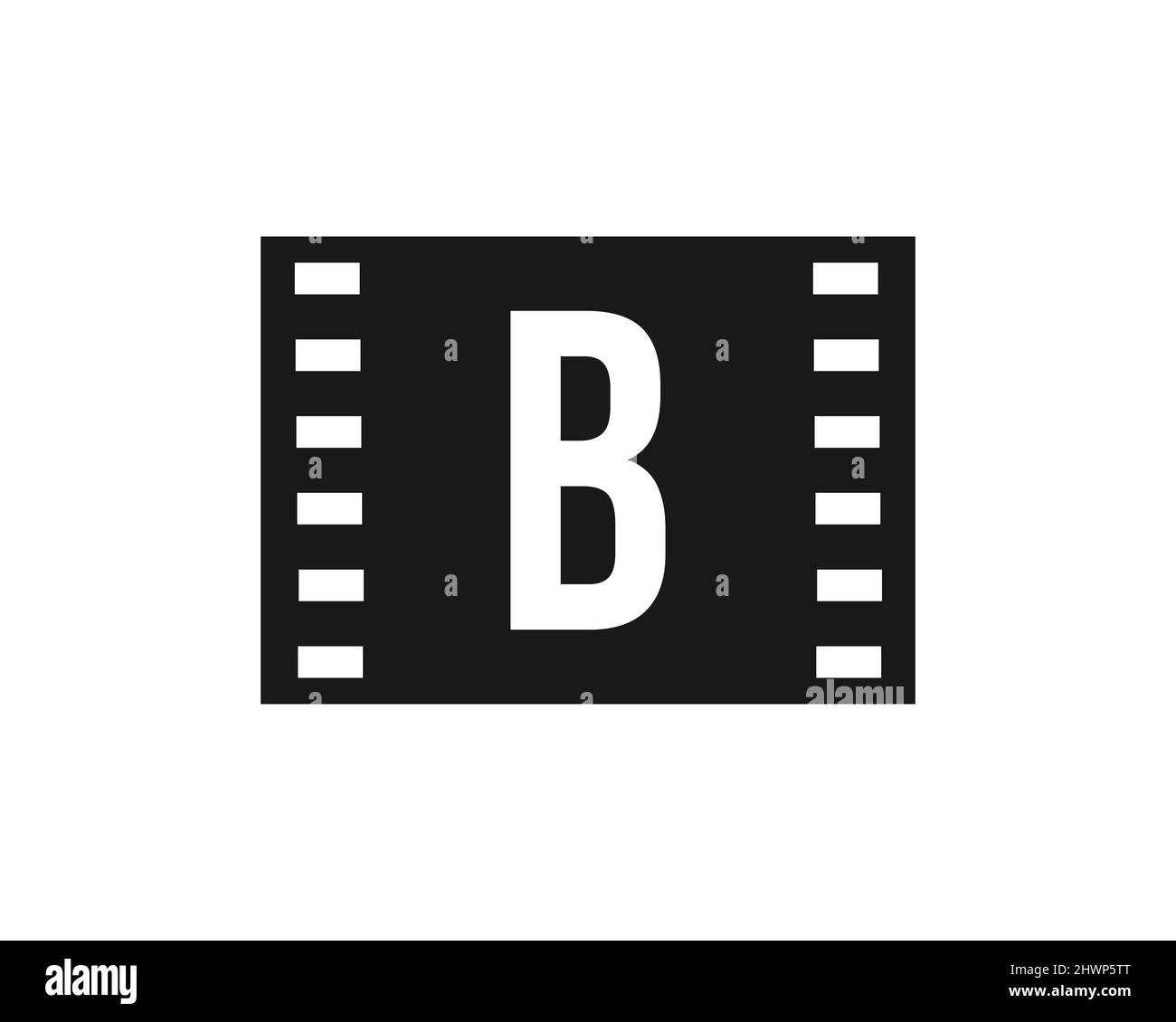 Film-Logo auf Brief B. Film-Film-Zeichen, Film-Produktion-Logo mit B-Logo-Vektor-Vorlage Stock Vektor