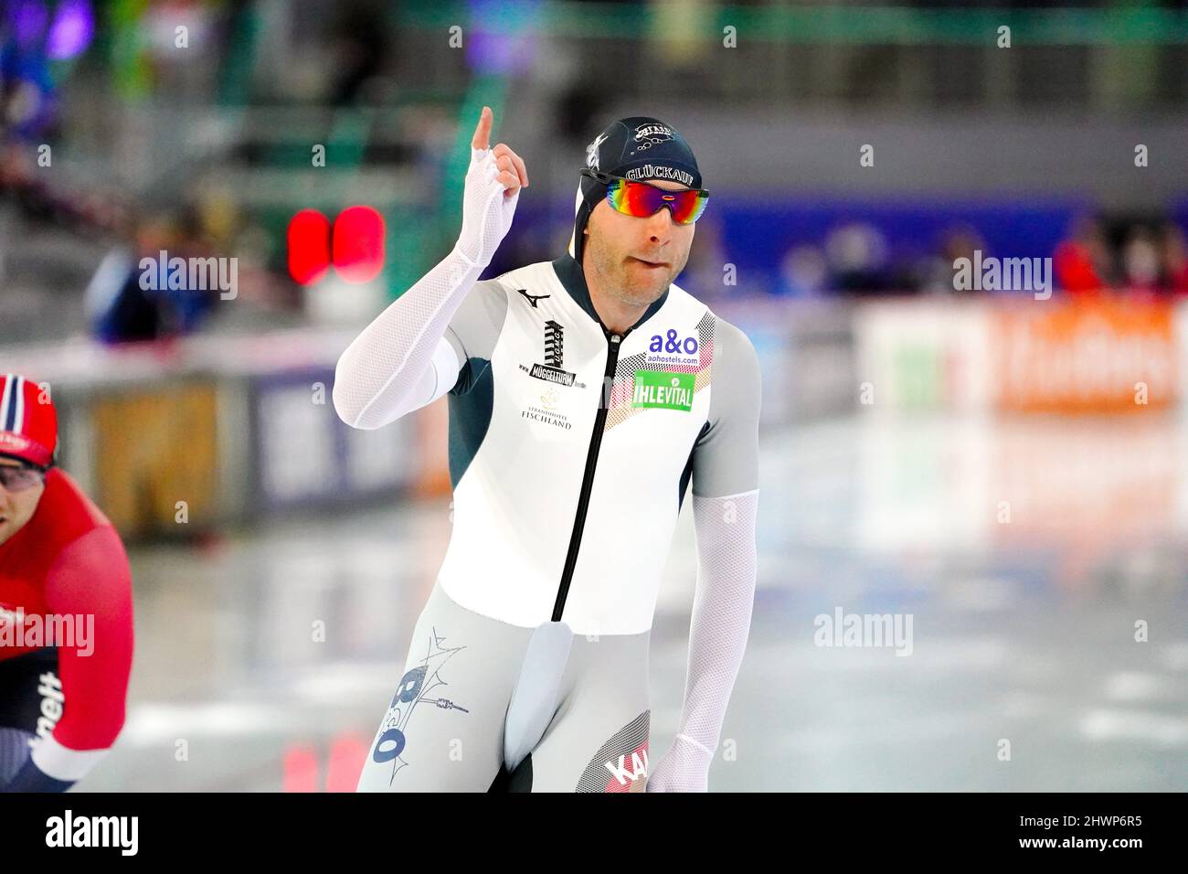 Nico Ihle (GER) über 1000m Männer während der ISU-Eisschnelllauf-Weltmeisterschaft Sprint und Allround am 3. März 2022 im Vikingskipet in Hamar, Norwegen Foto von SCS/Soenar Chamid/AFLO (HOLLAND OUT) Stockfoto