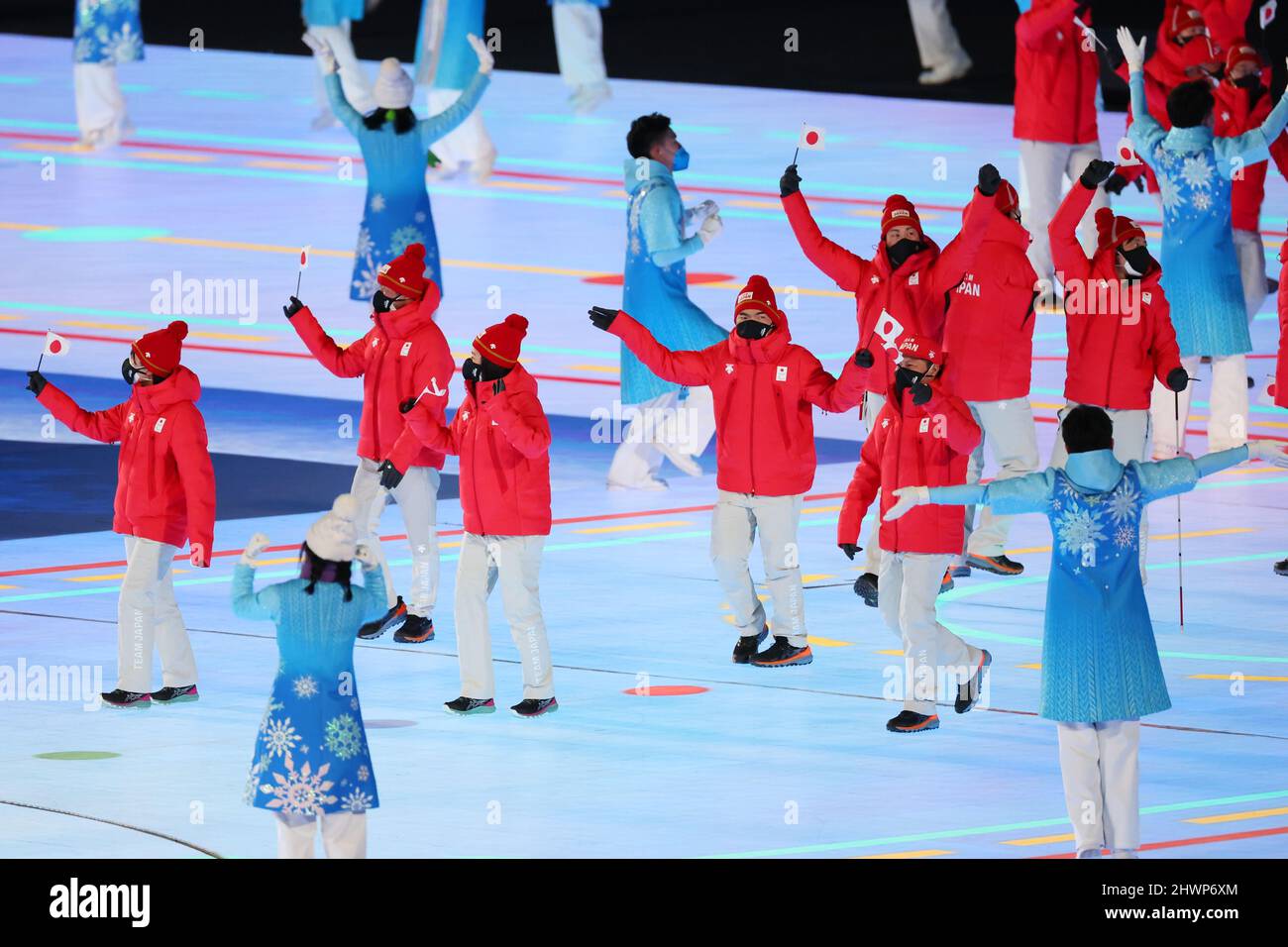 Japan Delegation (JPN), 4. MÄRZ 2022 : Eröffnungszeremonie der Paralympischen Winterspiele 2022 in Peking im Nationalstadion in Peking, China. (Foto von Naoki Morita/AFLO SPORT) Stockfoto