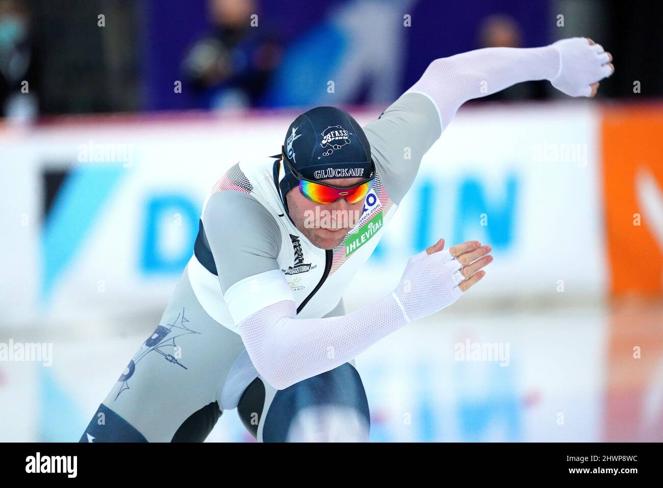 Nico Ihle (GER) über 500m Männer während der ISU-Eisschnelllauf-Weltmeisterschaft Sprint und Allround am 4. März 2022 im Vikingskipet in Hamar, Norwegen Foto von SCS/Soenar Chamid/AFLO (HOLLAND OUT) Stockfoto