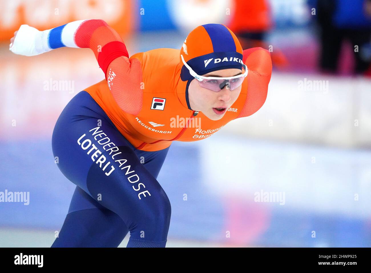 Michelle de Jong (NED) über 500m Frauen während der ISU