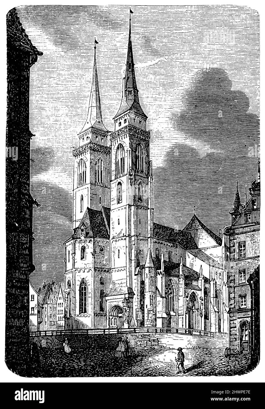 St. Sebaldus Kirche in Nürnberg, , (kunsthistorisches Buch, 1887), St. Sebalduskirche in Nürnberg, Église St. Sebaldus à Nürnberg Stockfoto