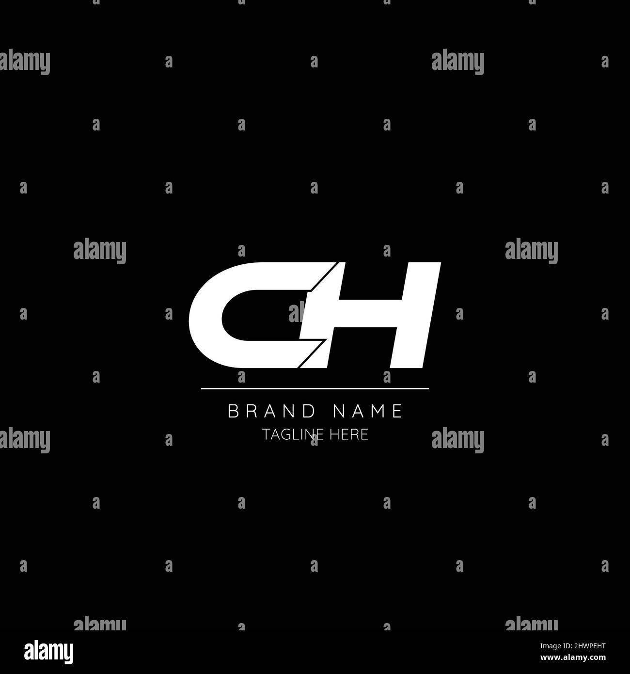 Alphabet Anfangsbuchstabe Symbol Logo CH Stock Vektor