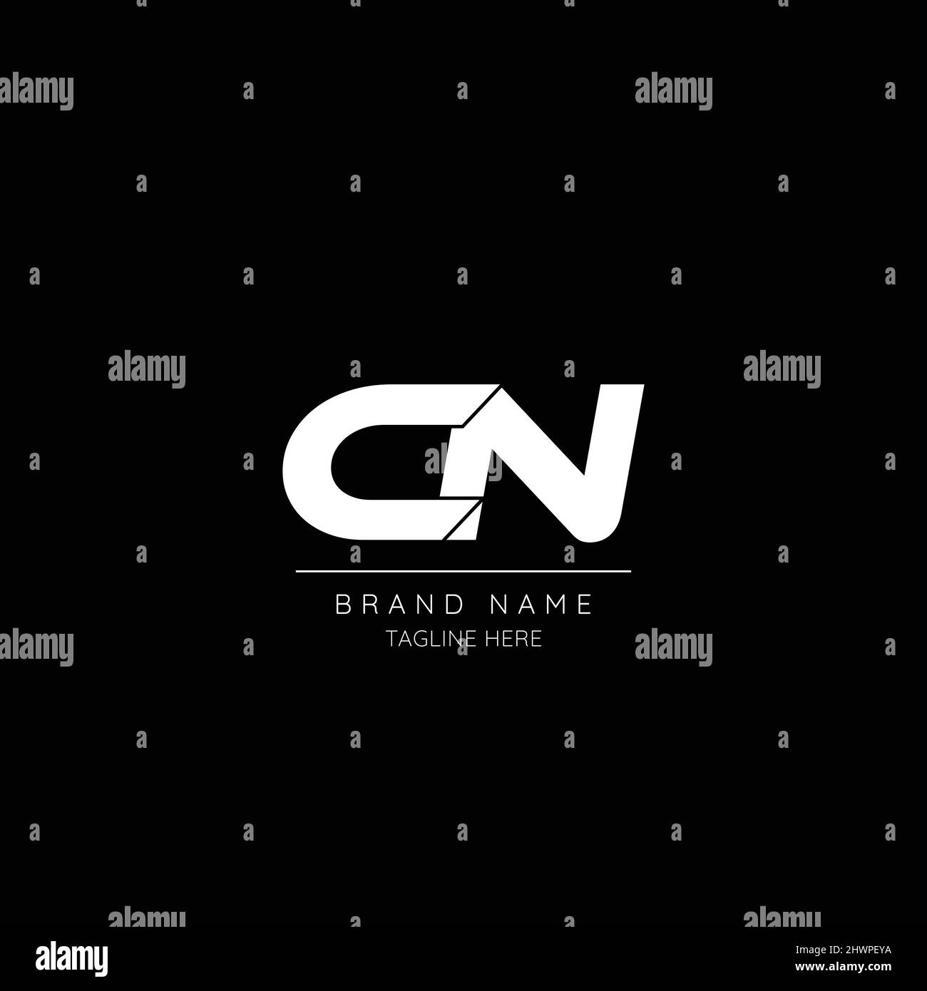 Alphabet Anfangsbuchstabe Symbol Logo CN Stock Vektor