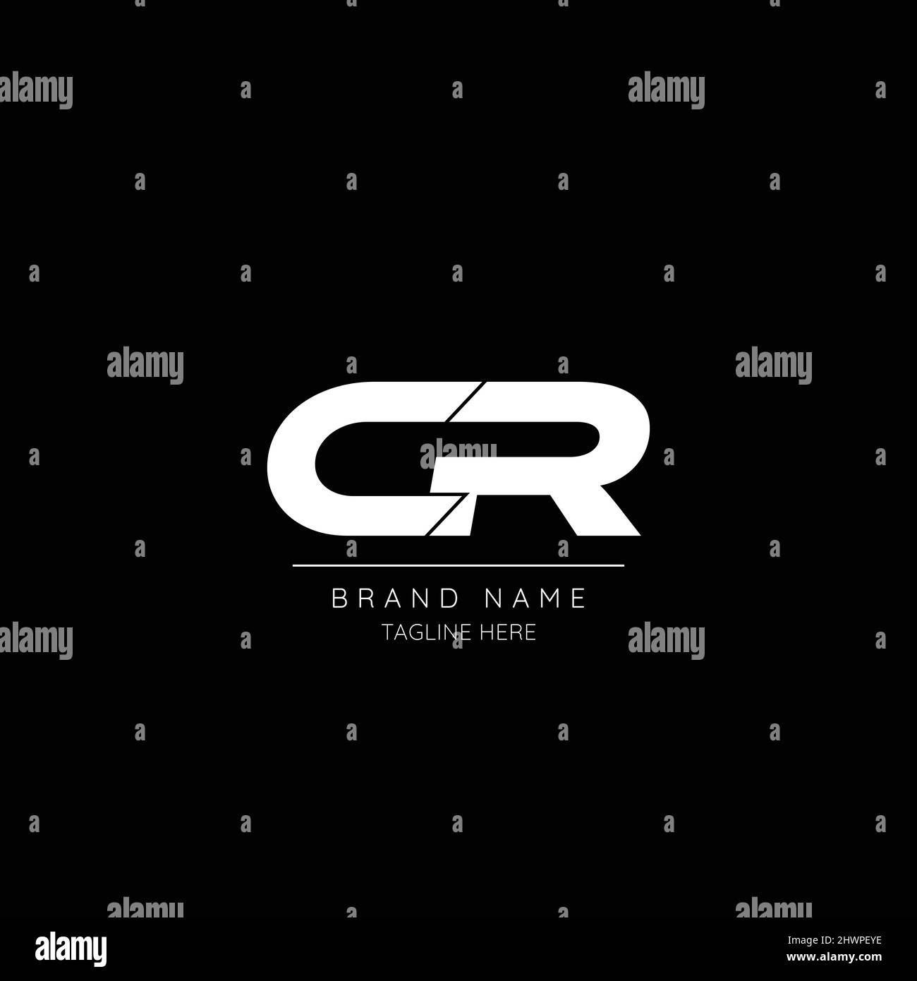 Alphabet Anfangsbuchstabe Symbol Logo CR Stock Vektor