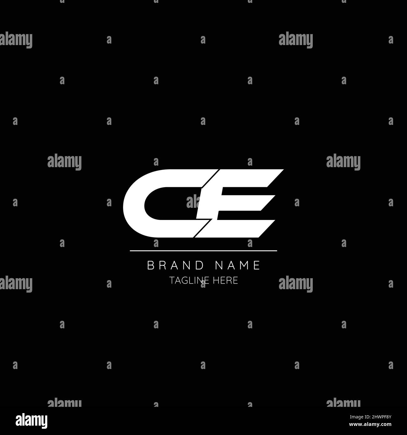 Alphabet Anfangsbuchstabe Symbol Logo CE Stock Vektor