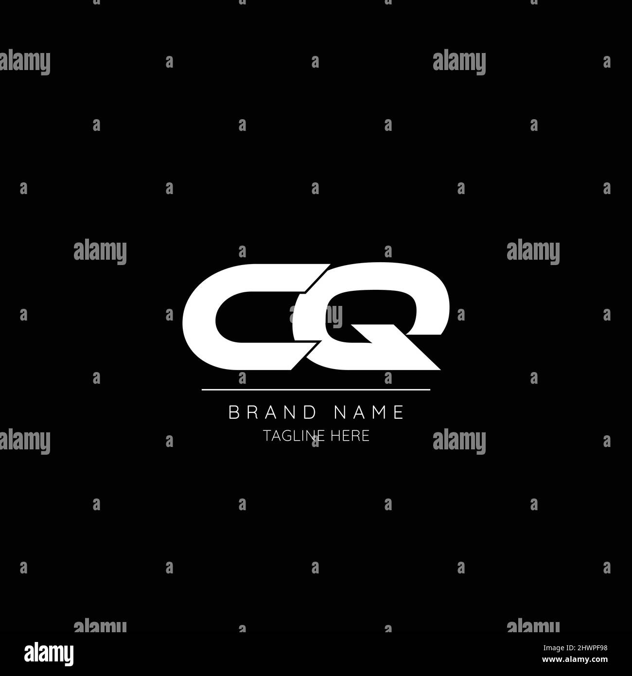 Alphabet Anfangsbuchstabensymbol Logo CQ Stock Vektor