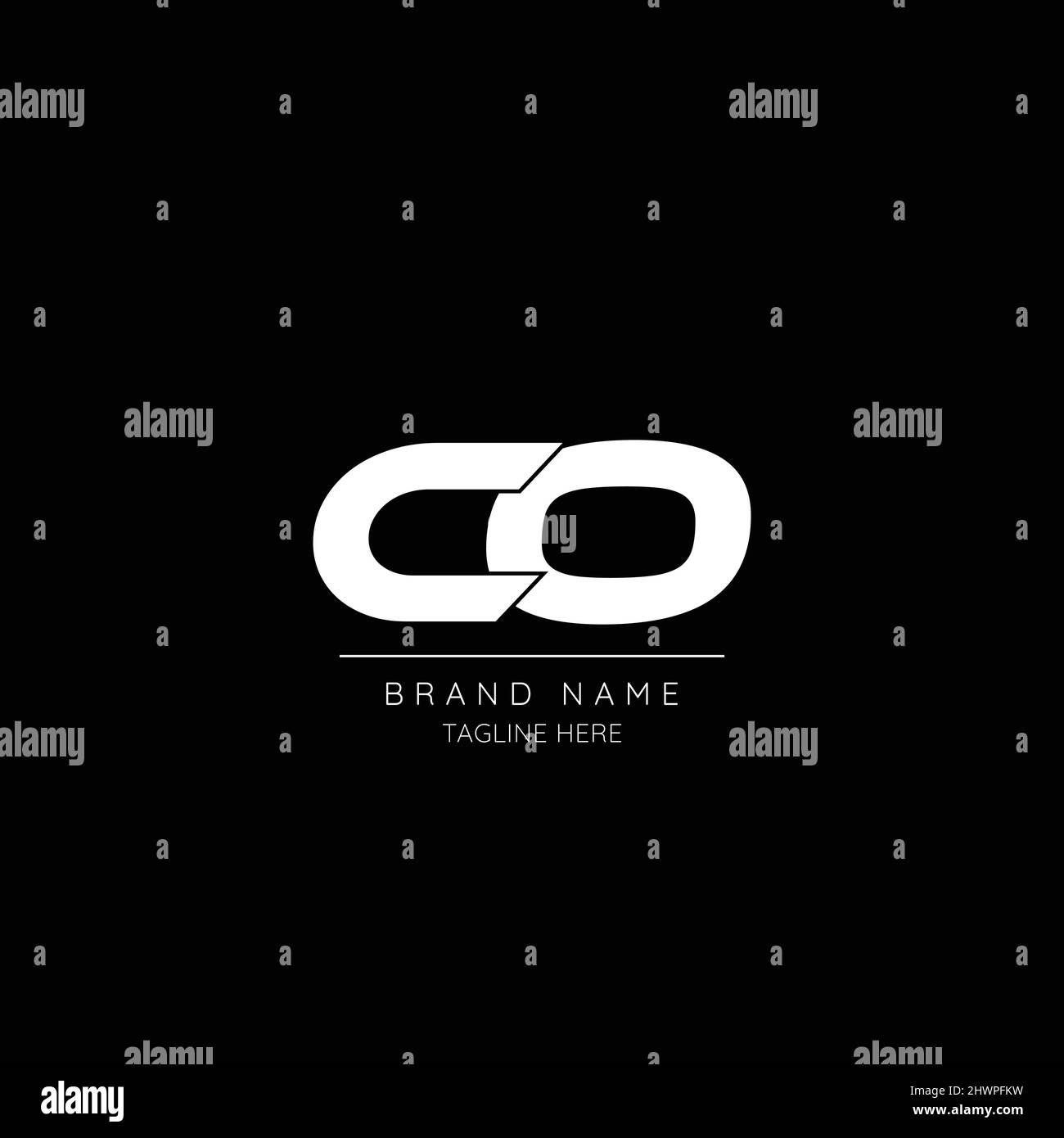 Alphabet Anfangsbuchstabe Symbol Logo CO Stock Vektor